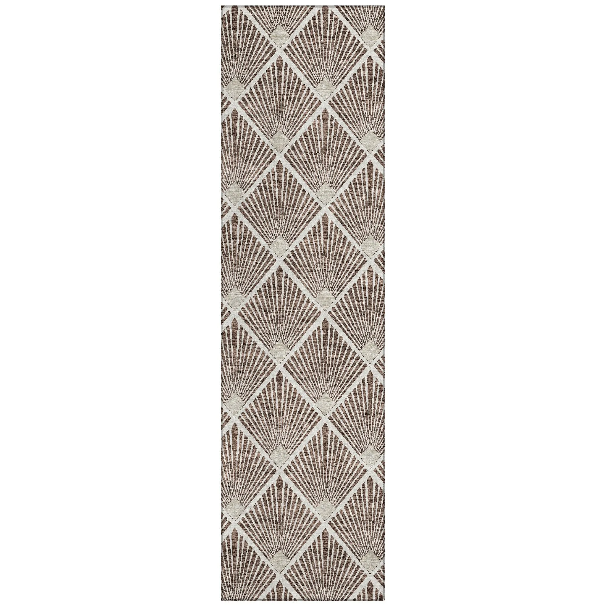 Machine Washable Indoor/ Outdoor Chantille Modern Shells Rug