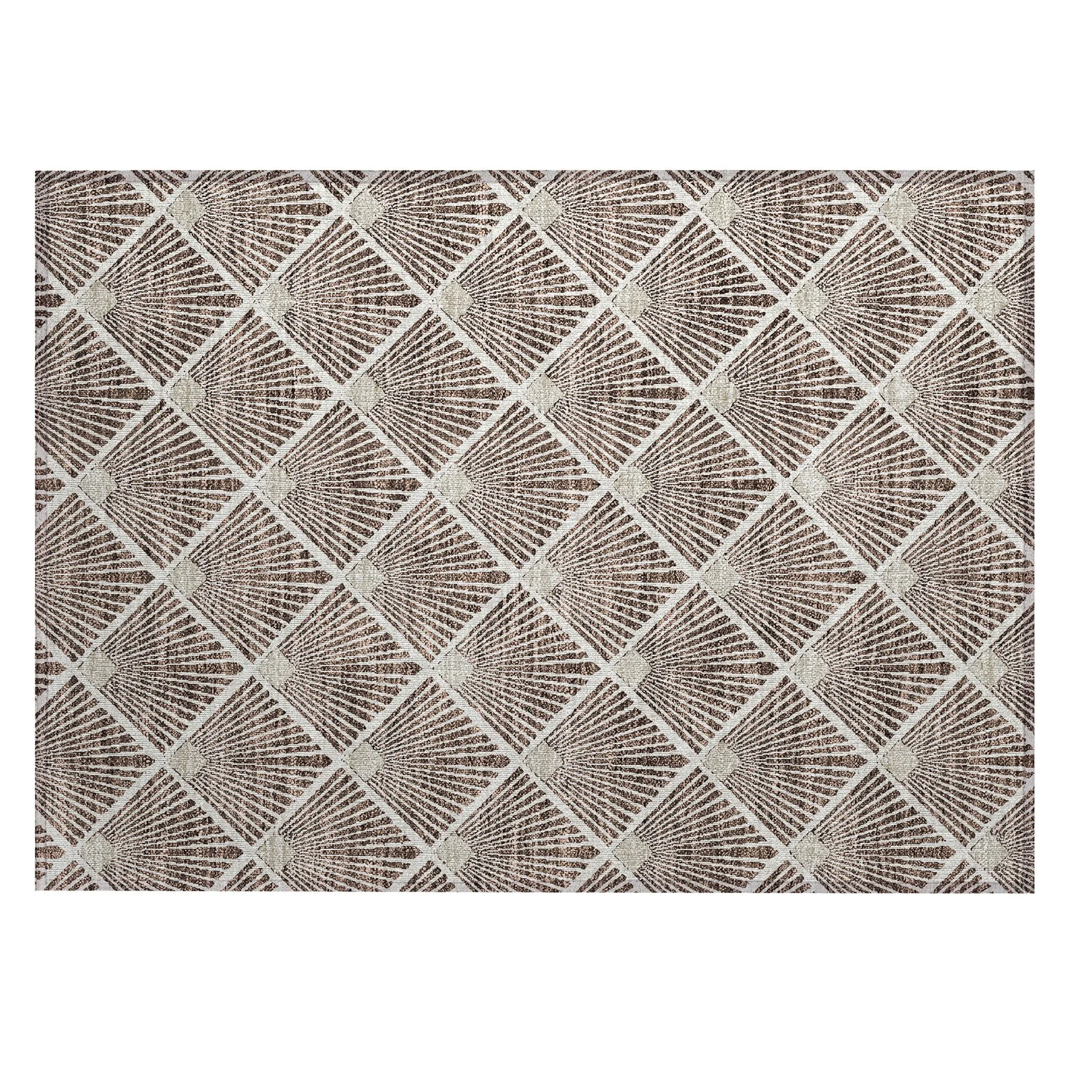 Machine Washable Indoor/ Outdoor Chantille Modern Shells Rug