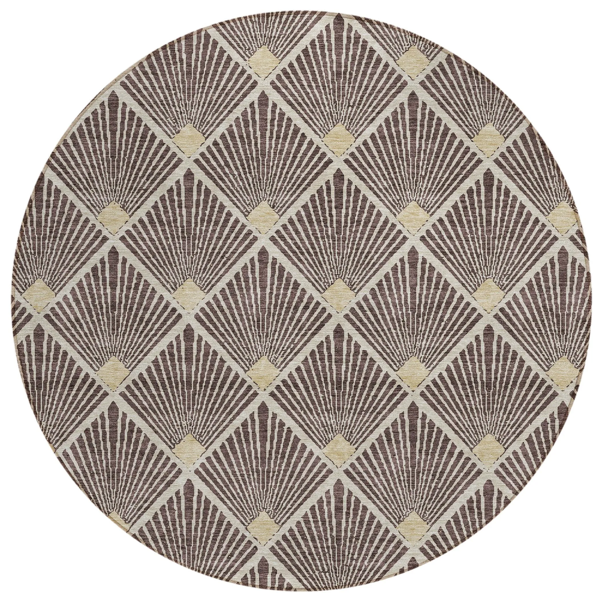 Machine Washable Indoor/ Outdoor Chantille Modern Shells Rug