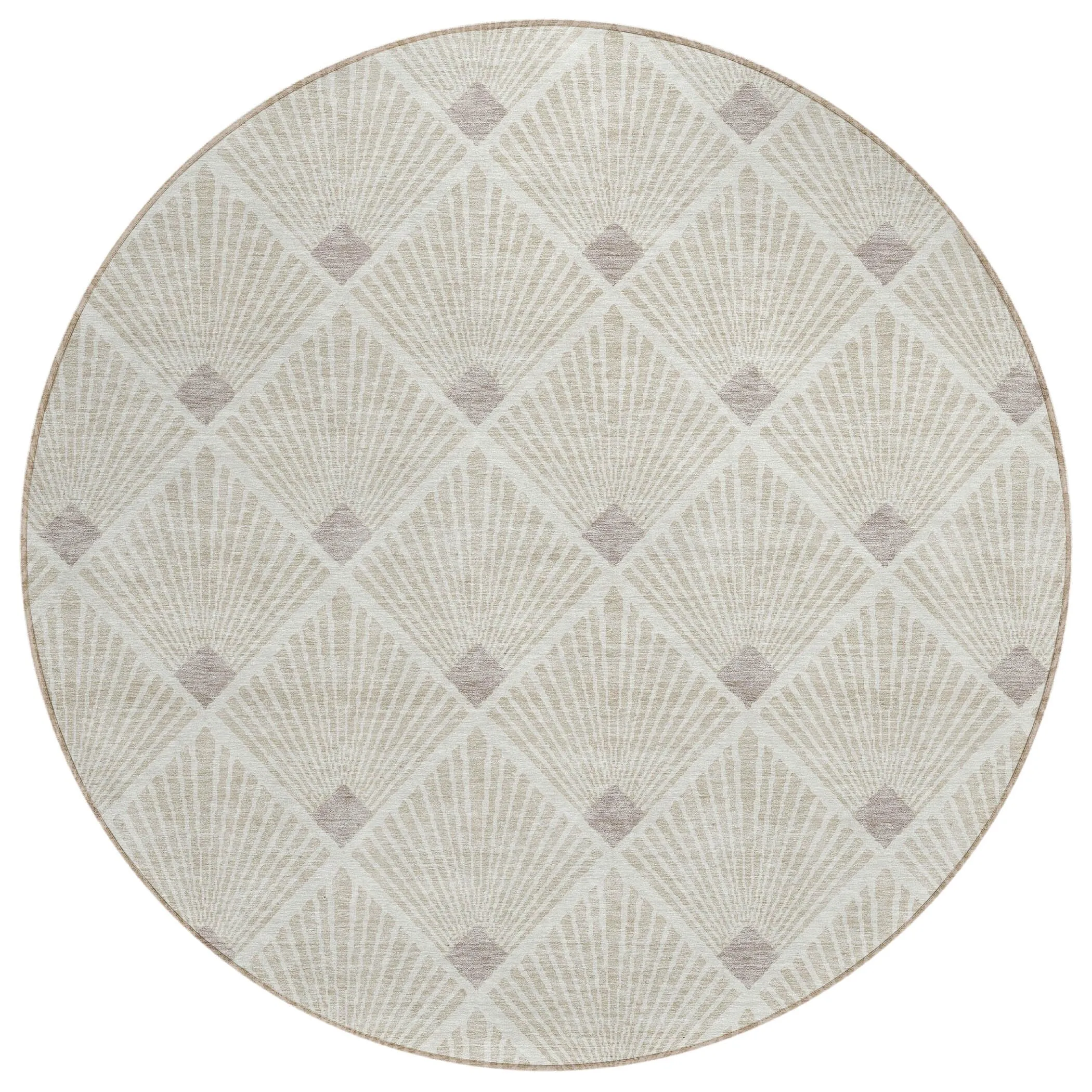 Machine Washable Indoor/ Outdoor Chantille Modern Shells Rug