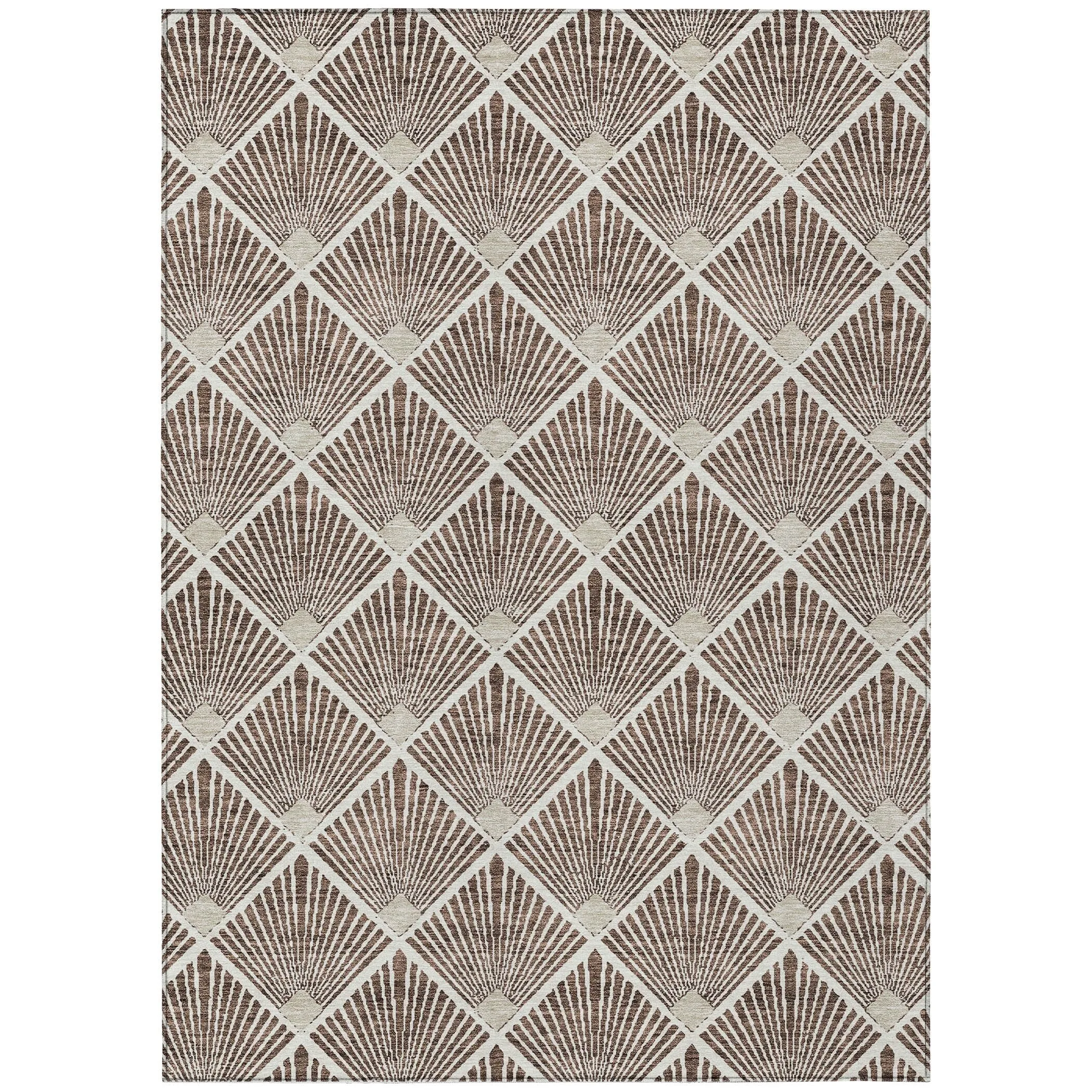 Machine Washable Indoor/ Outdoor Chantille Modern Shells Rug