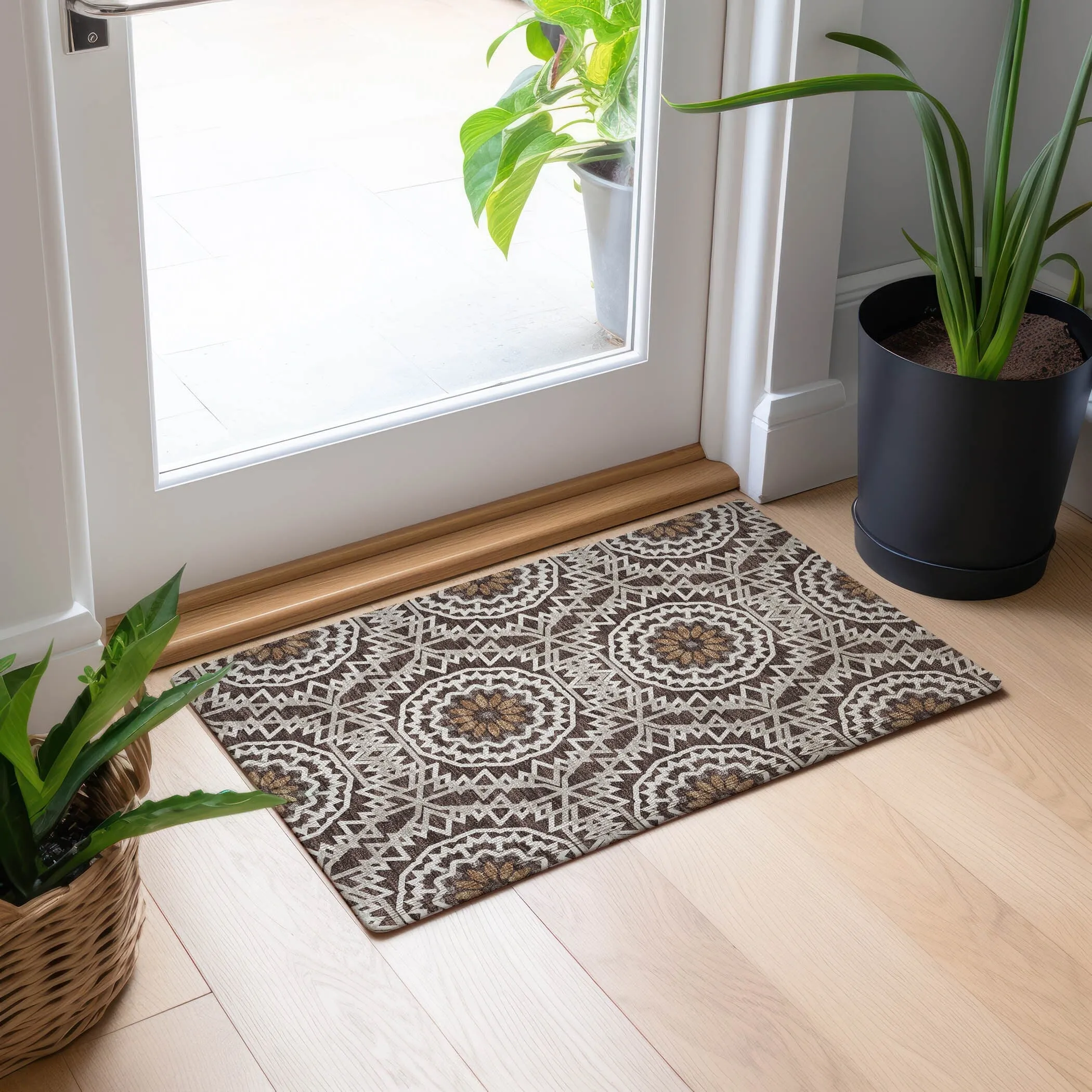 Machine Washable Indoor/ Outdoor Chantille Moroccan Boho Rug