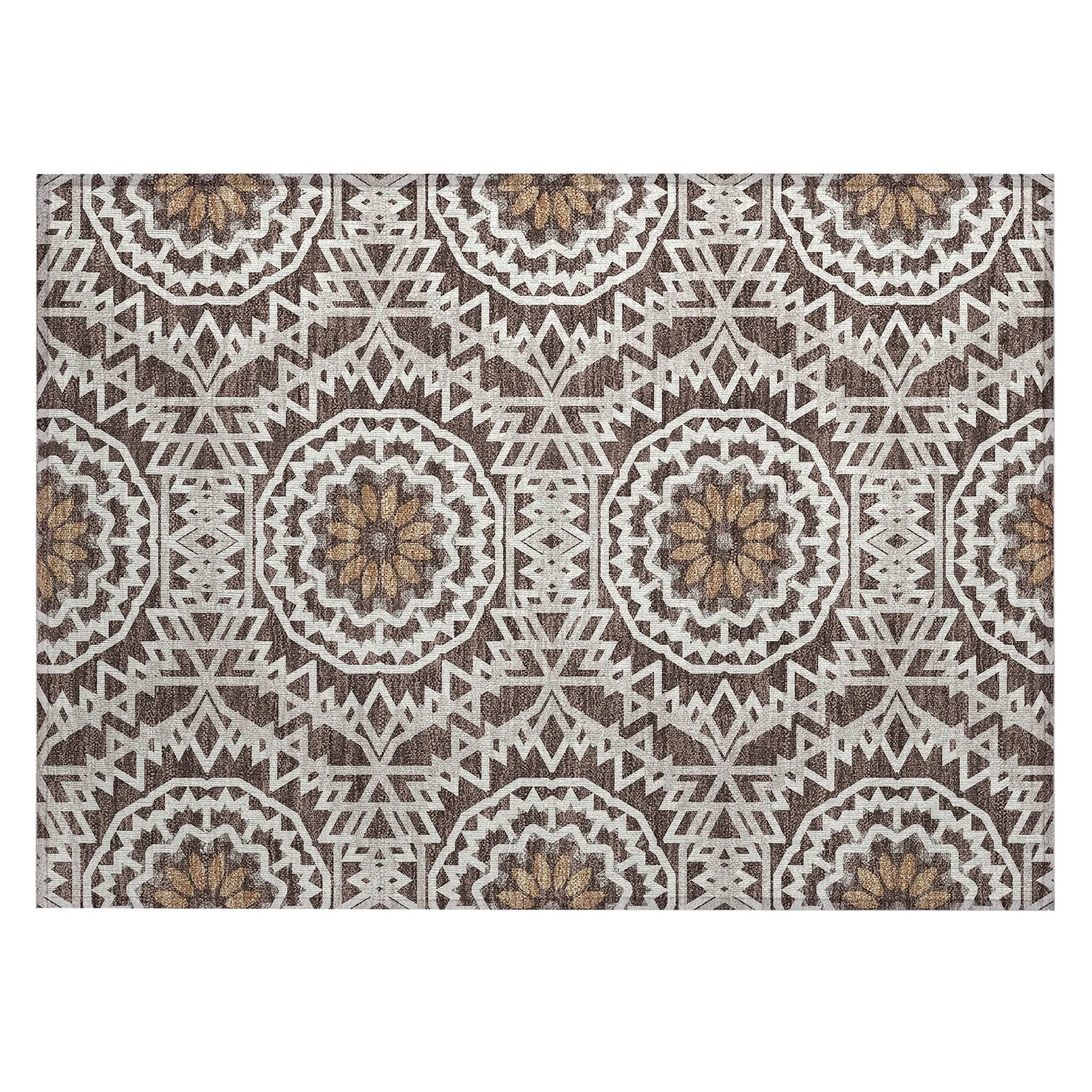 Machine Washable Indoor/ Outdoor Chantille Moroccan Boho Rug