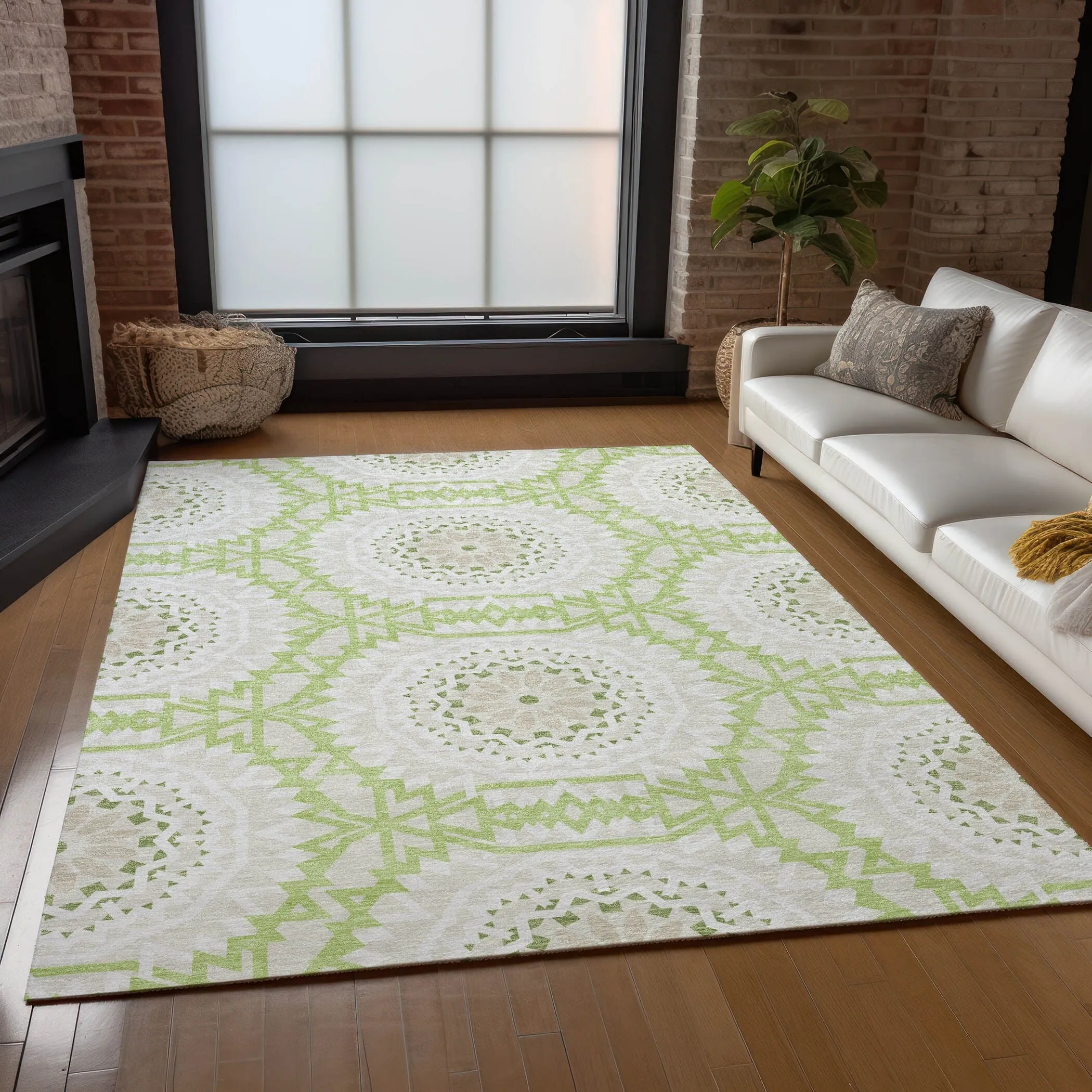Machine Washable Indoor/ Outdoor Chantille Moroccan Boho Rug
