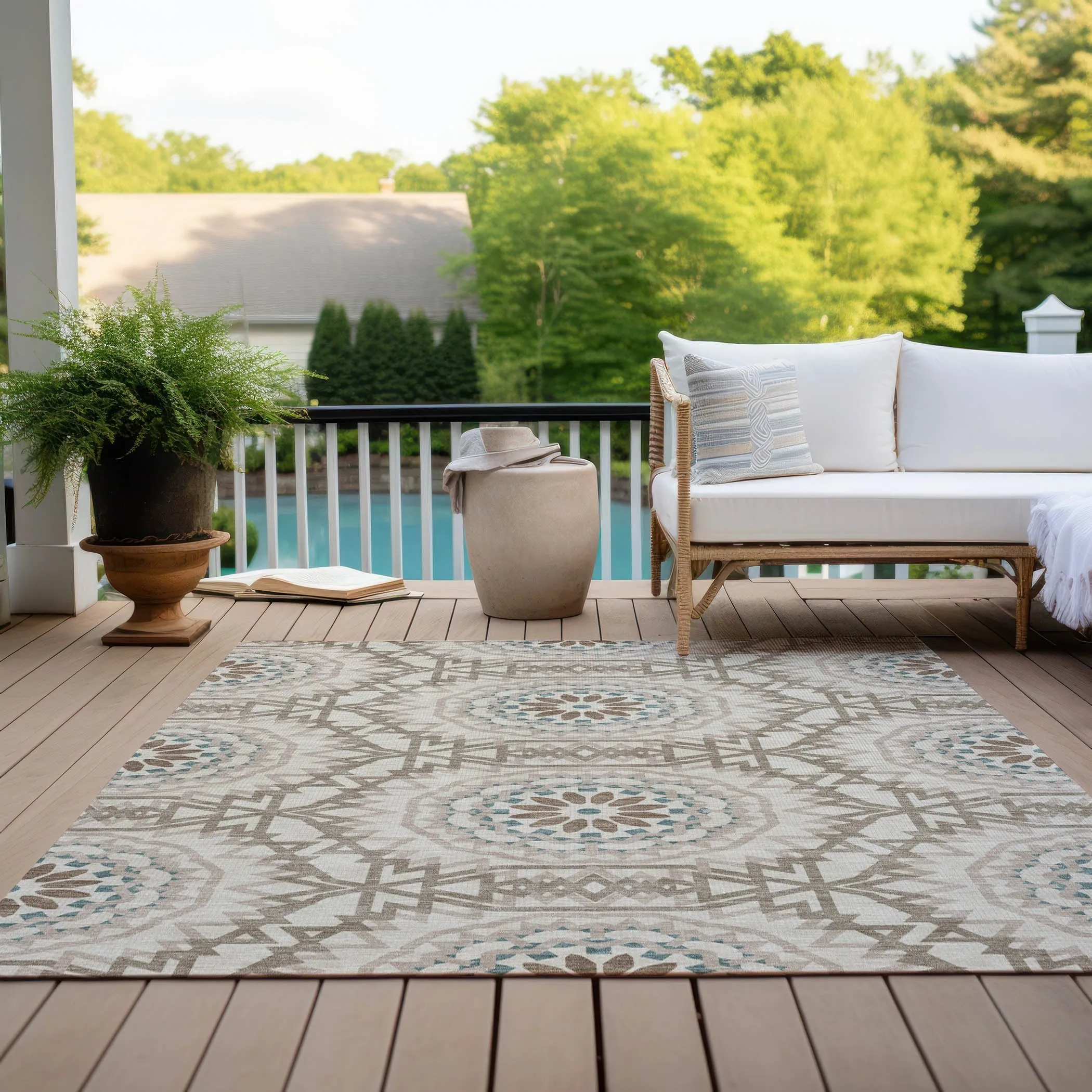 Machine Washable Indoor/ Outdoor Chantille Moroccan Boho Rug