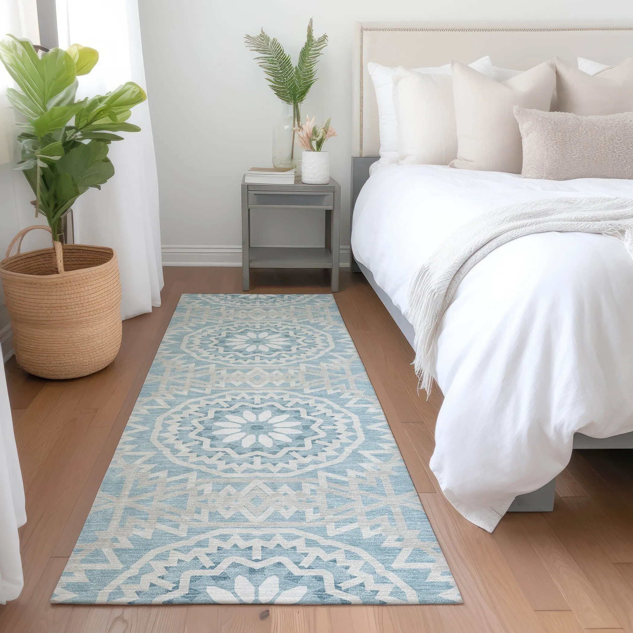 Machine Washable Indoor/ Outdoor Chantille Moroccan Boho Rug