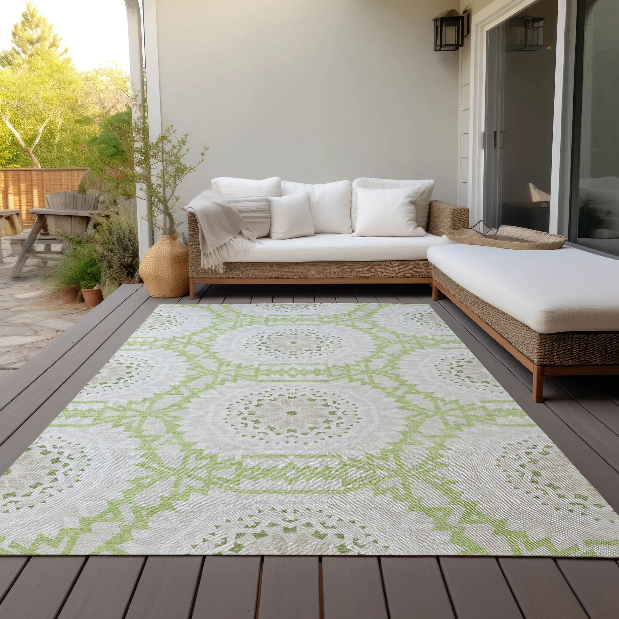 Machine Washable Indoor/ Outdoor Chantille Moroccan Boho Rug