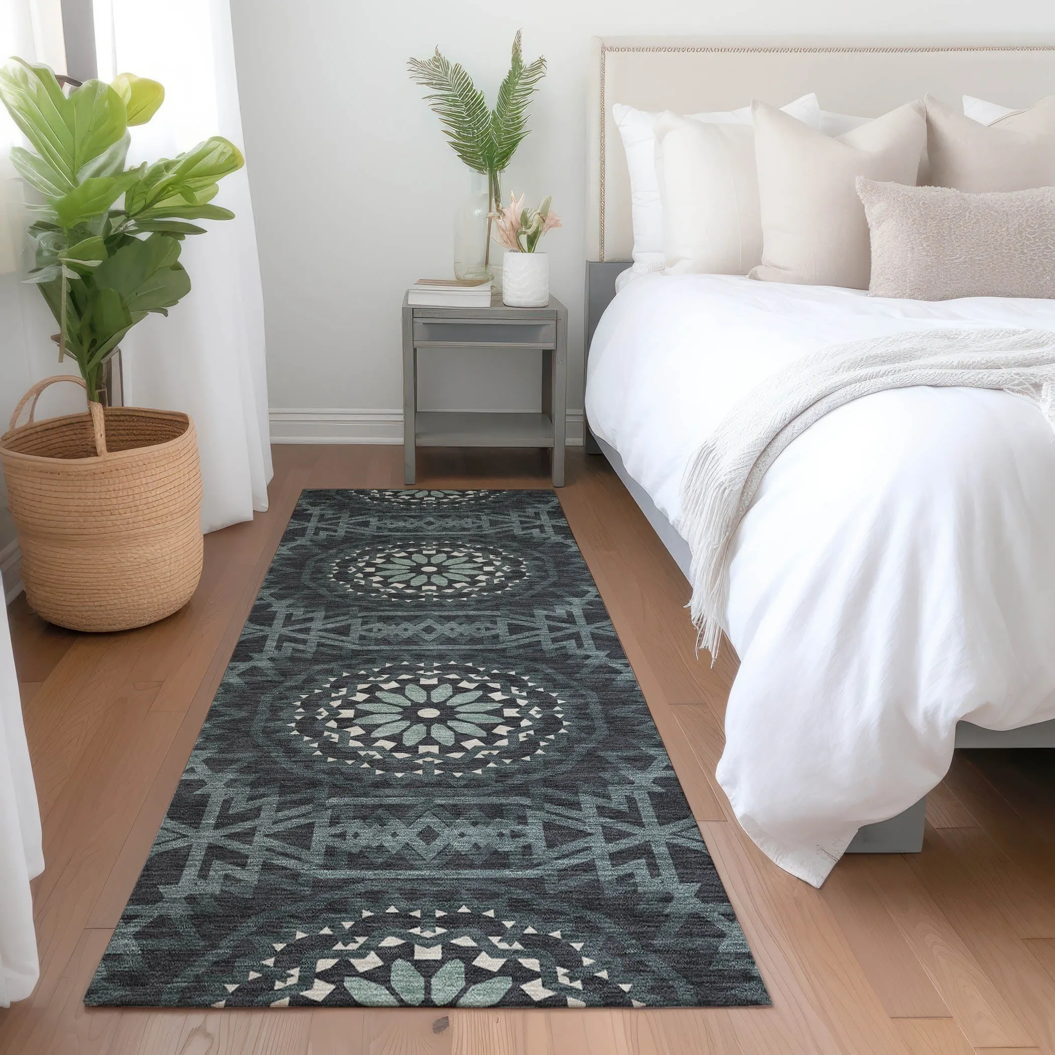 Machine Washable Indoor/ Outdoor Chantille Moroccan Boho Rug