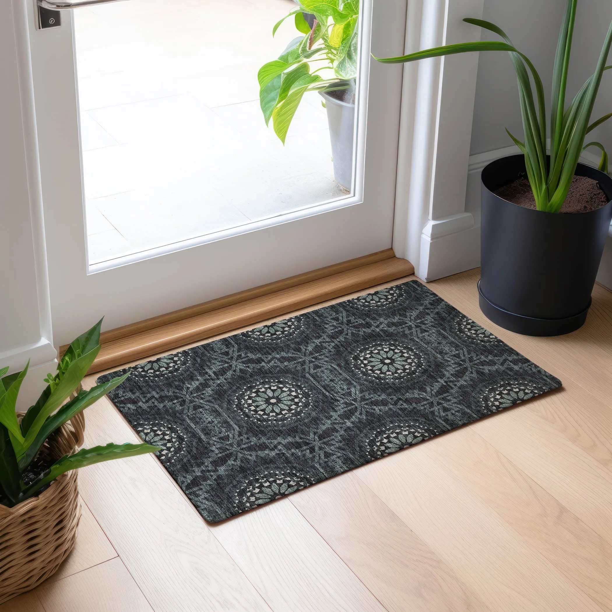 Machine Washable Indoor/ Outdoor Chantille Moroccan Boho Rug