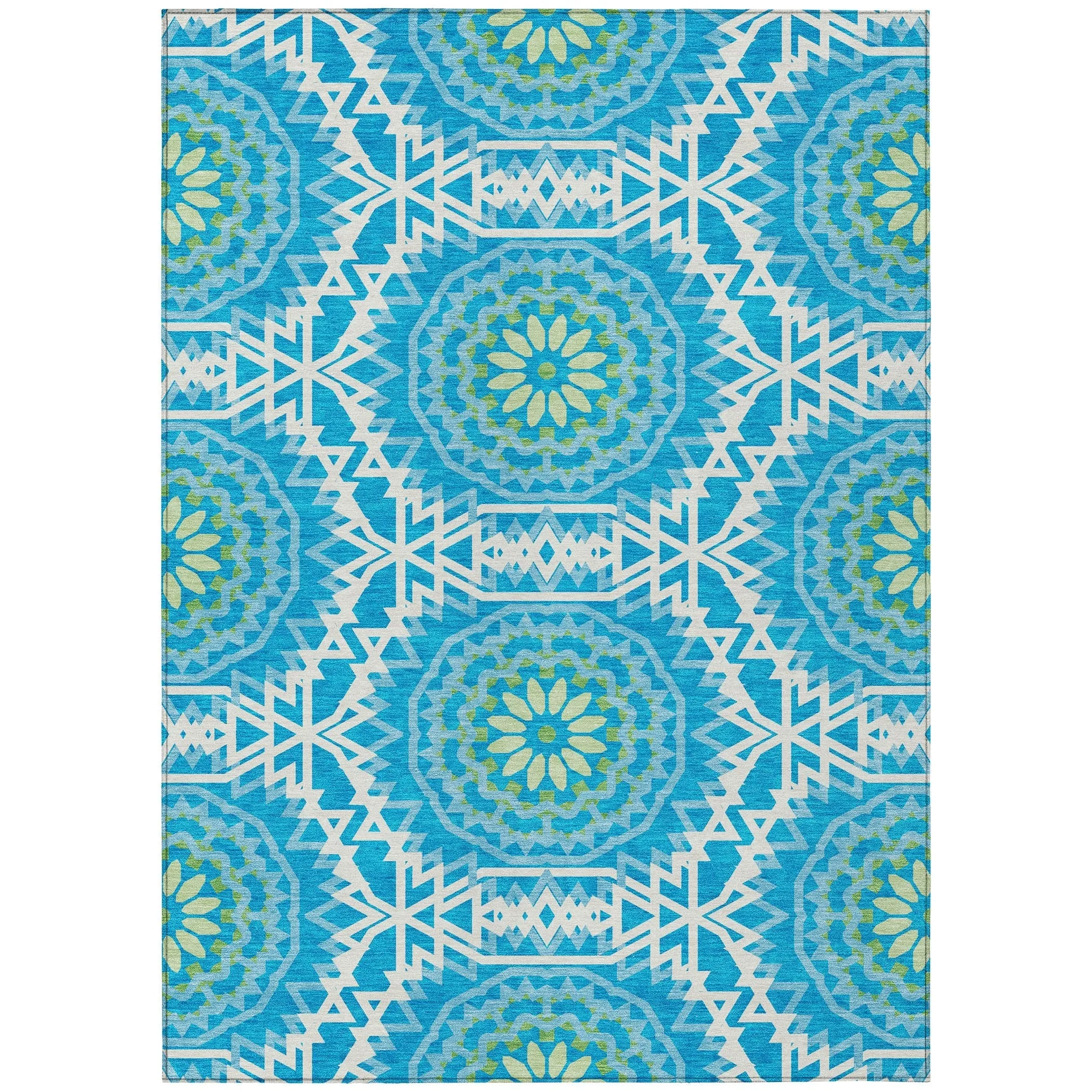 Machine Washable Indoor/ Outdoor Chantille Moroccan Boho Rug