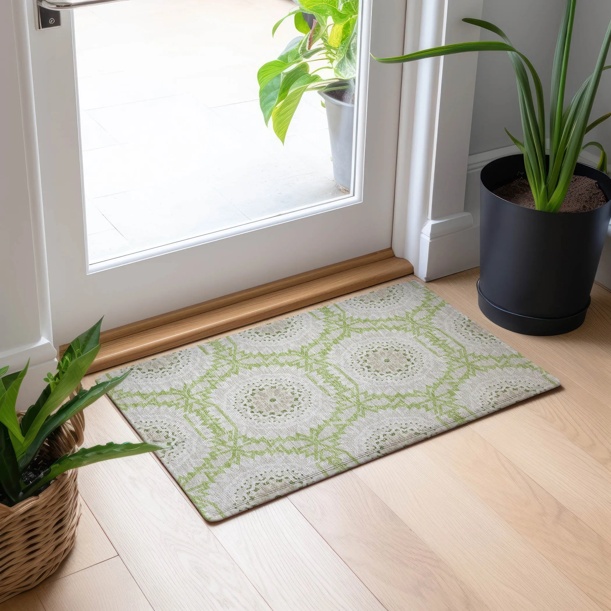 Machine Washable Indoor/ Outdoor Chantille Moroccan Boho Rug