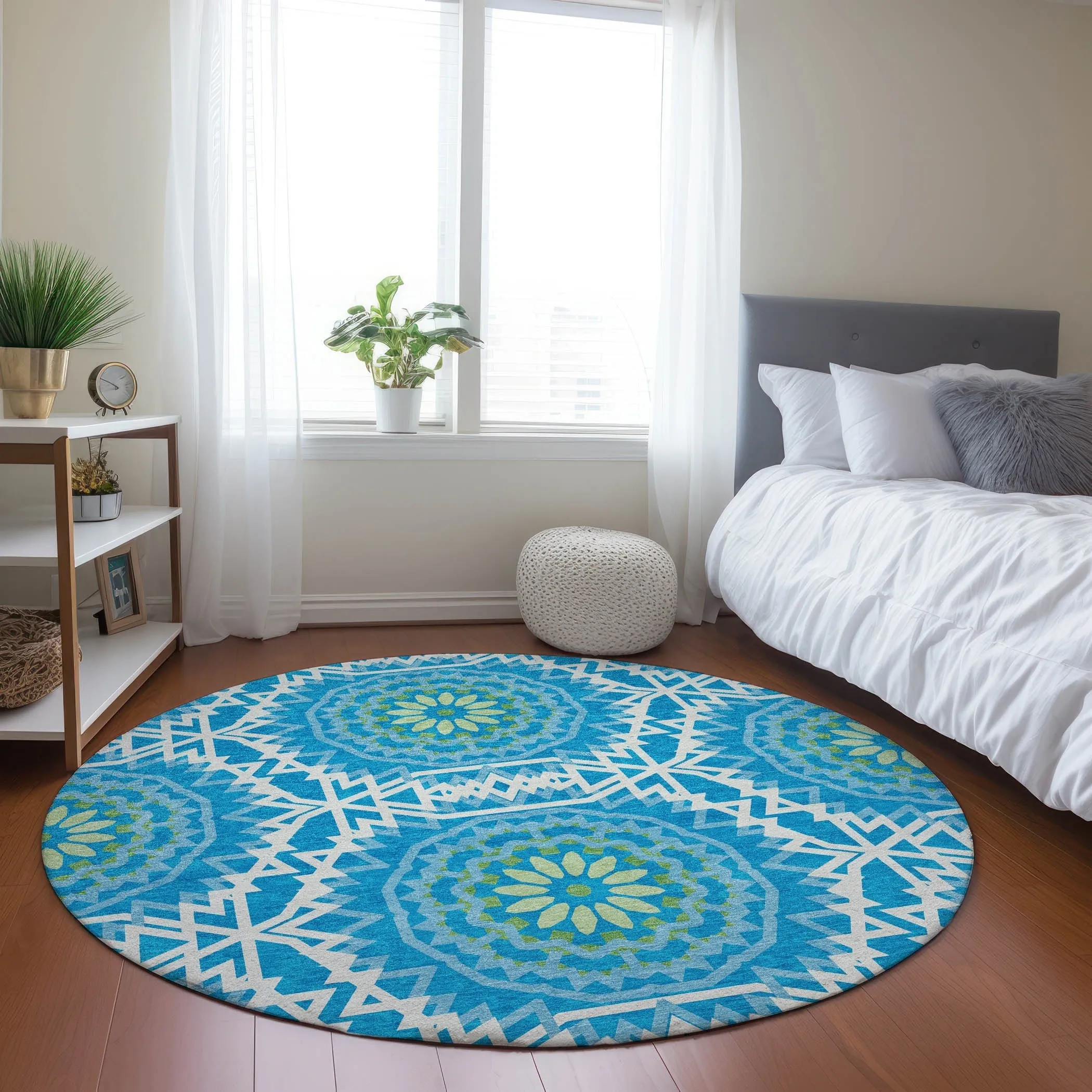 Machine Washable Indoor/ Outdoor Chantille Moroccan Boho Rug