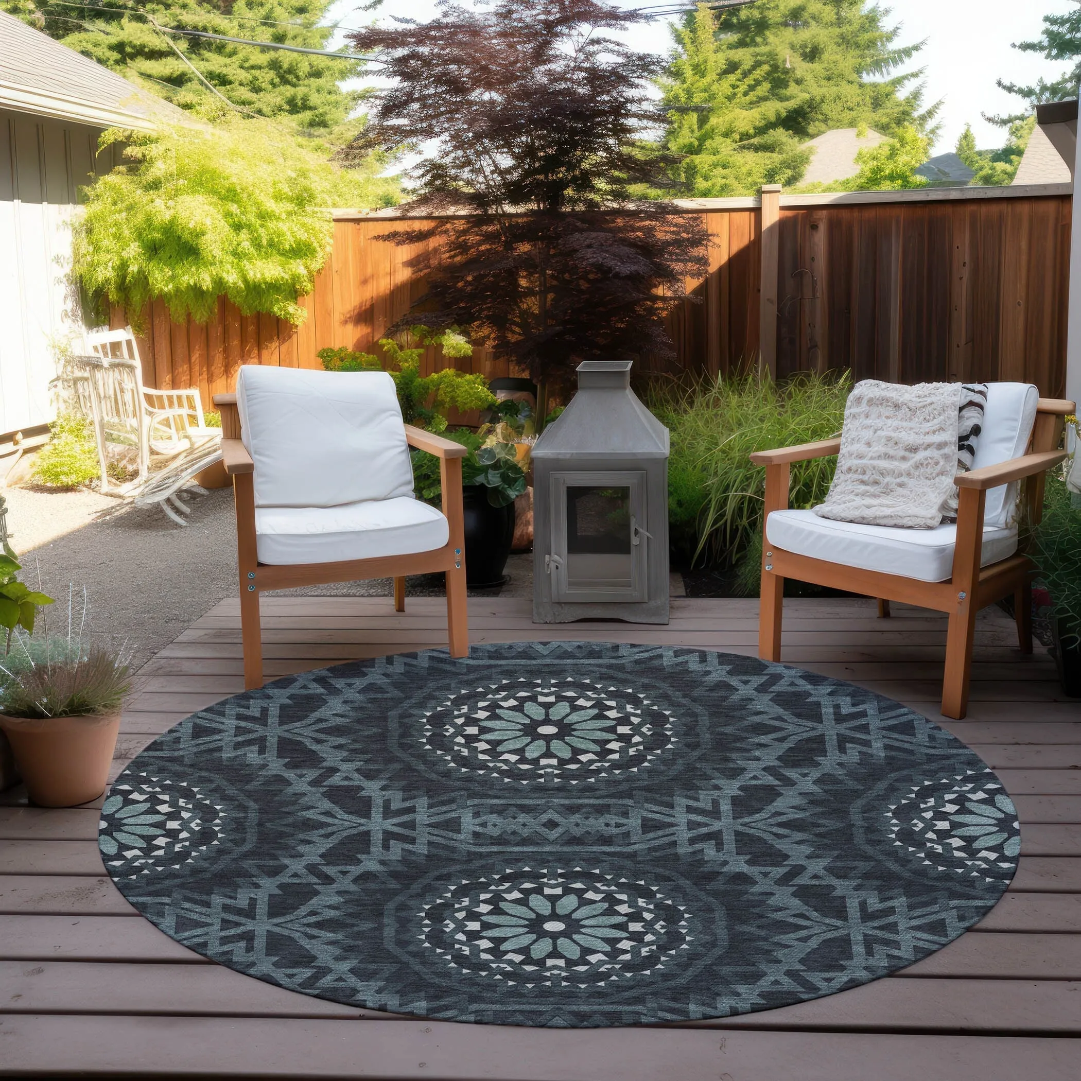 Machine Washable Indoor/ Outdoor Chantille Moroccan Boho Rug