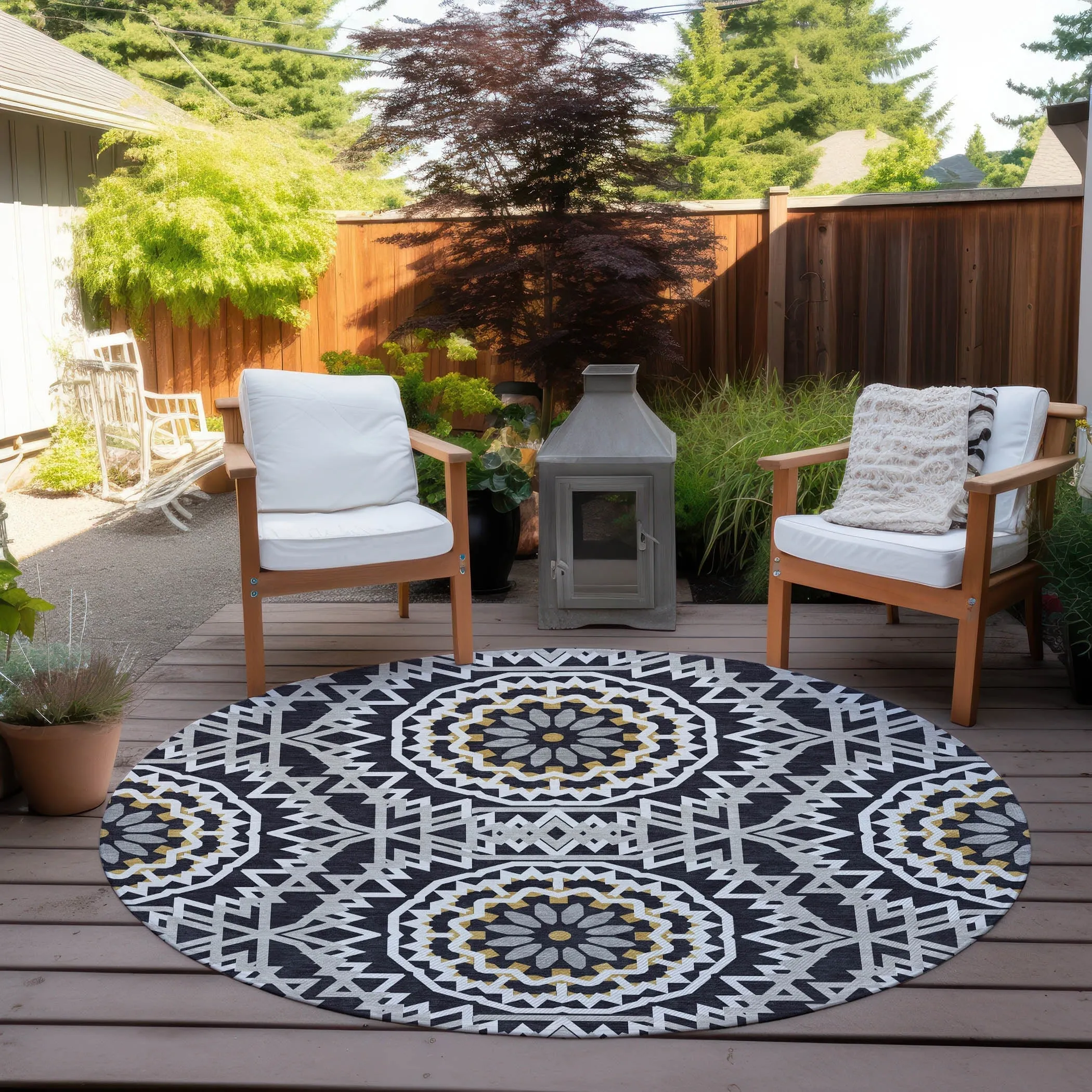 Machine Washable Indoor/ Outdoor Chantille Moroccan Boho Rug