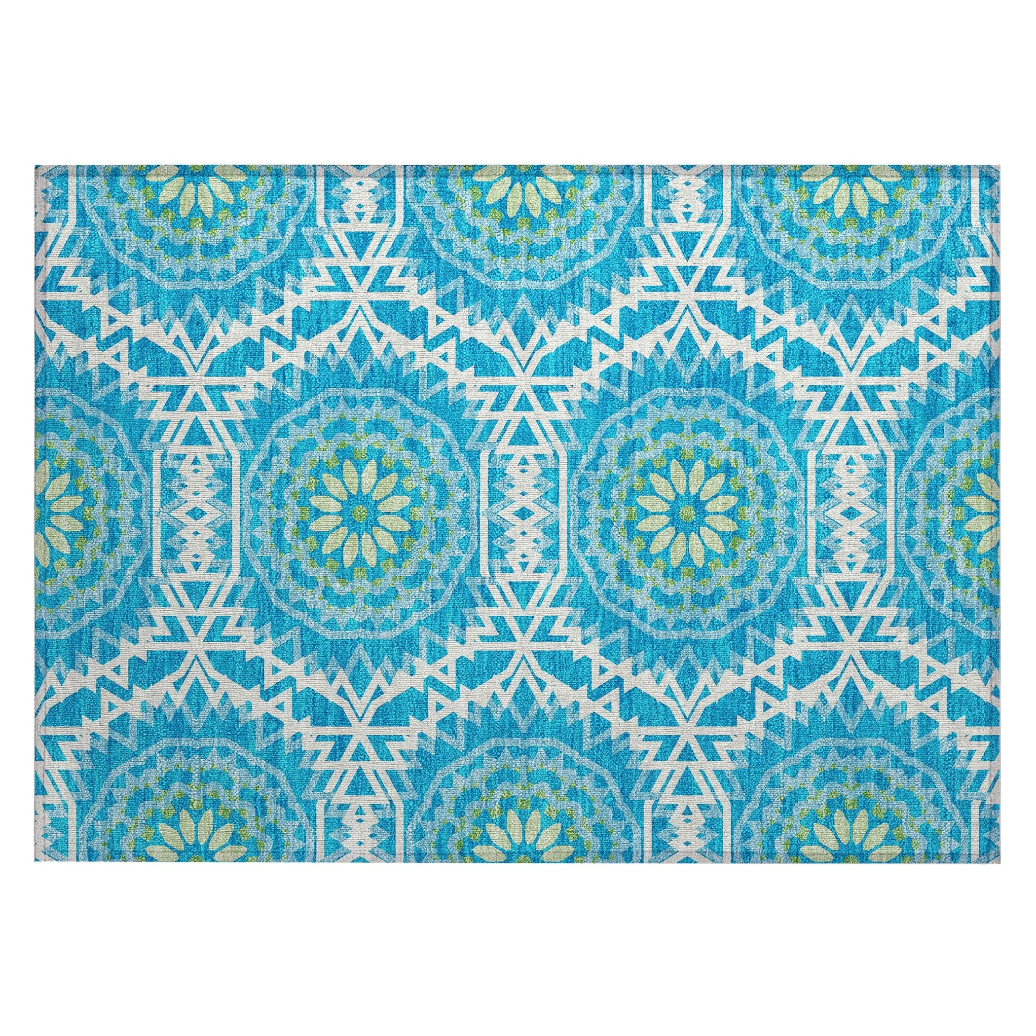 Machine Washable Indoor/ Outdoor Chantille Moroccan Boho Rug