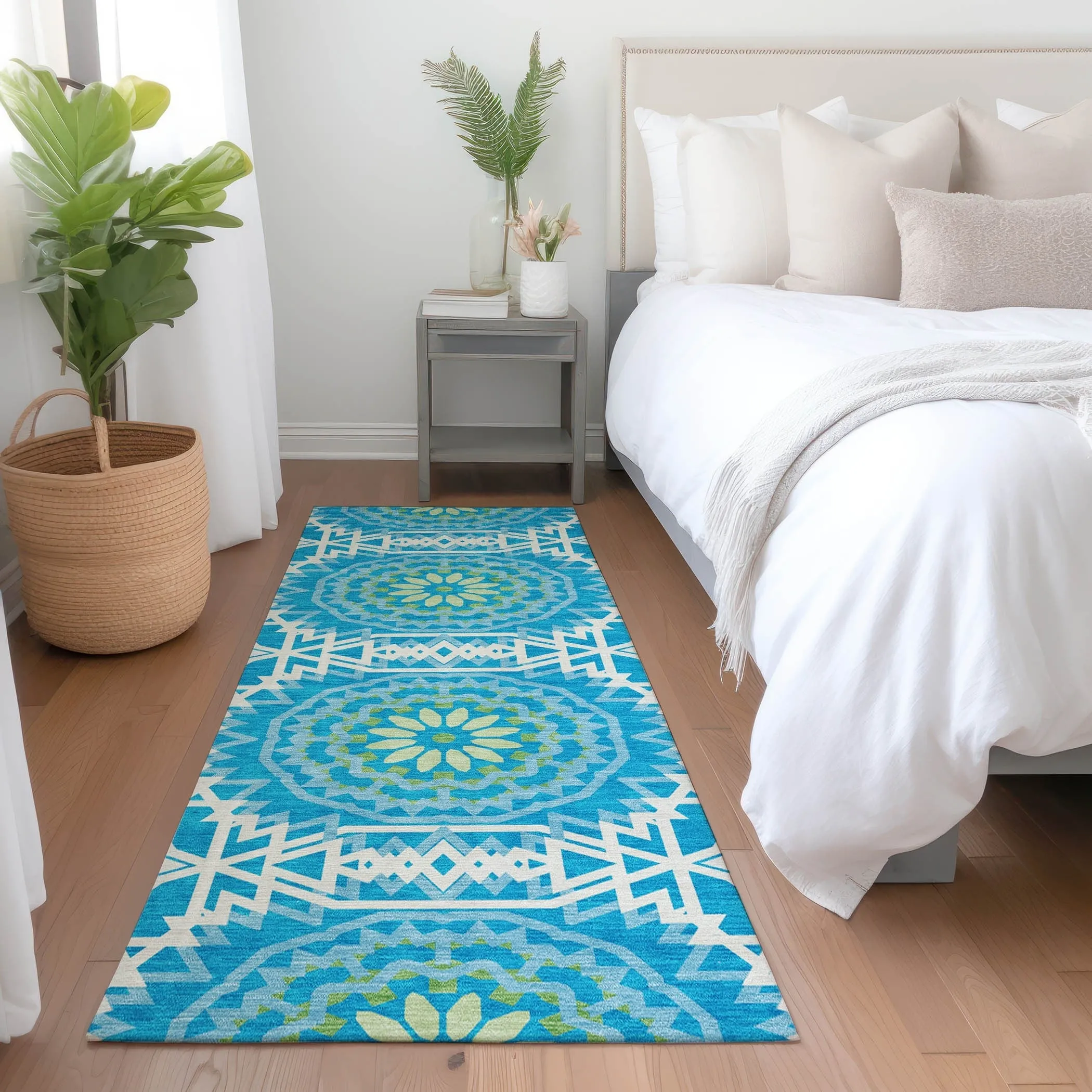 Machine Washable Indoor/ Outdoor Chantille Moroccan Boho Rug
