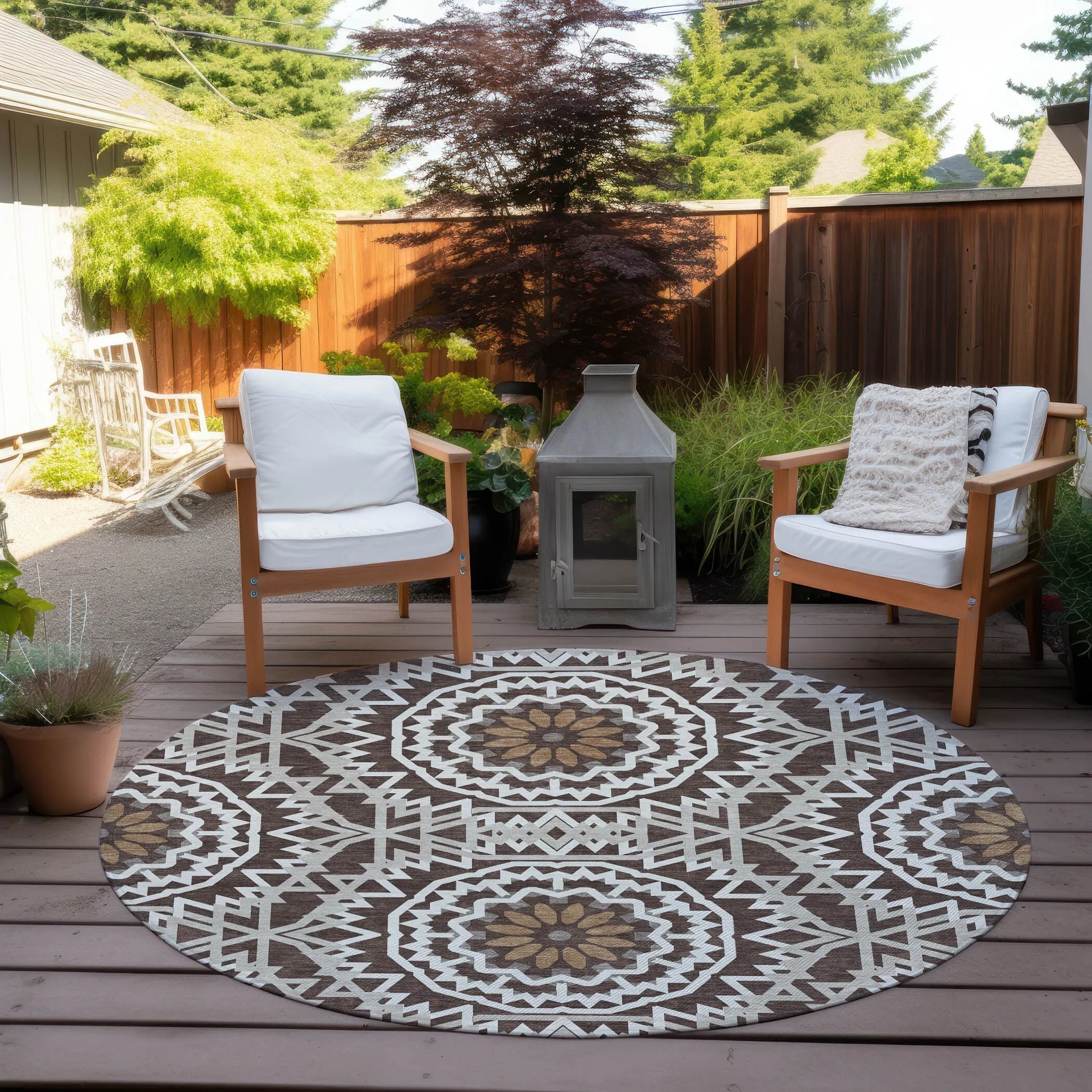 Machine Washable Indoor/ Outdoor Chantille Moroccan Boho Rug