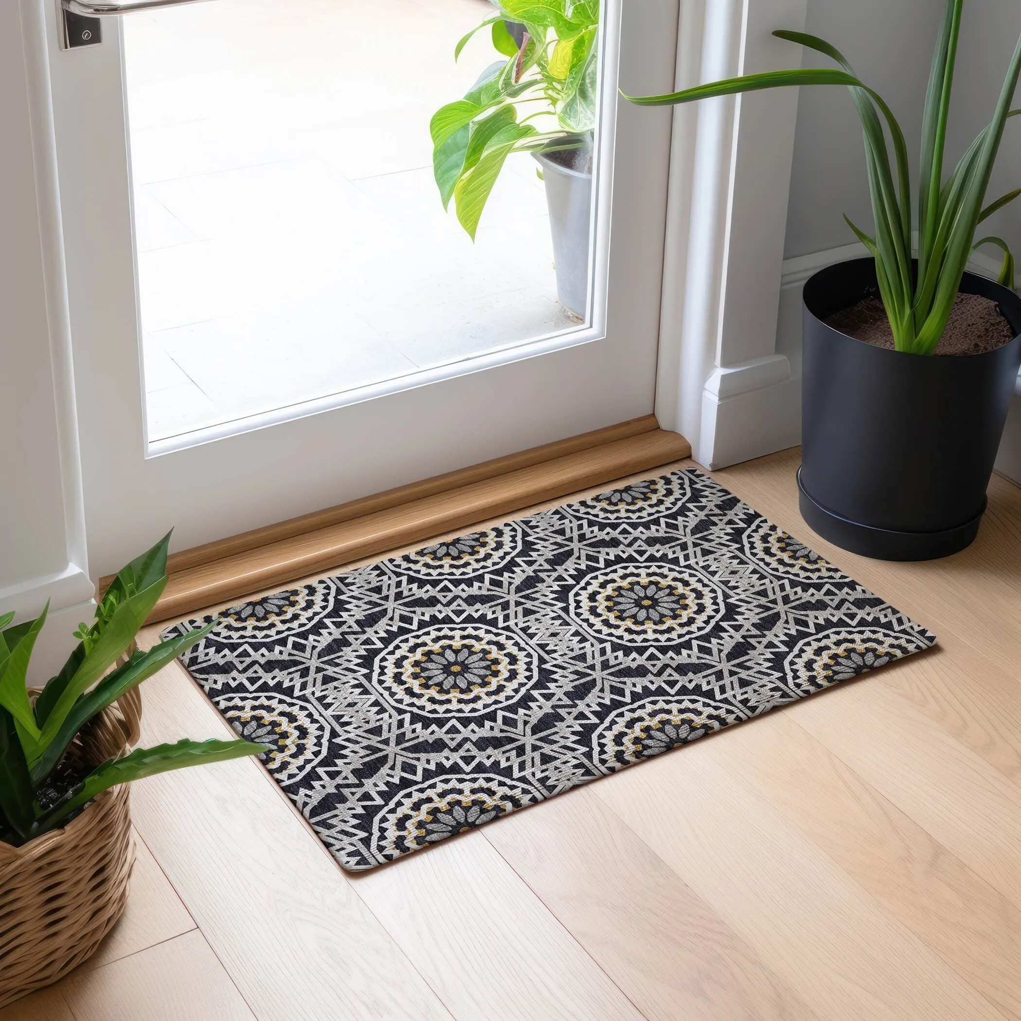 Machine Washable Indoor/ Outdoor Chantille Moroccan Boho Rug