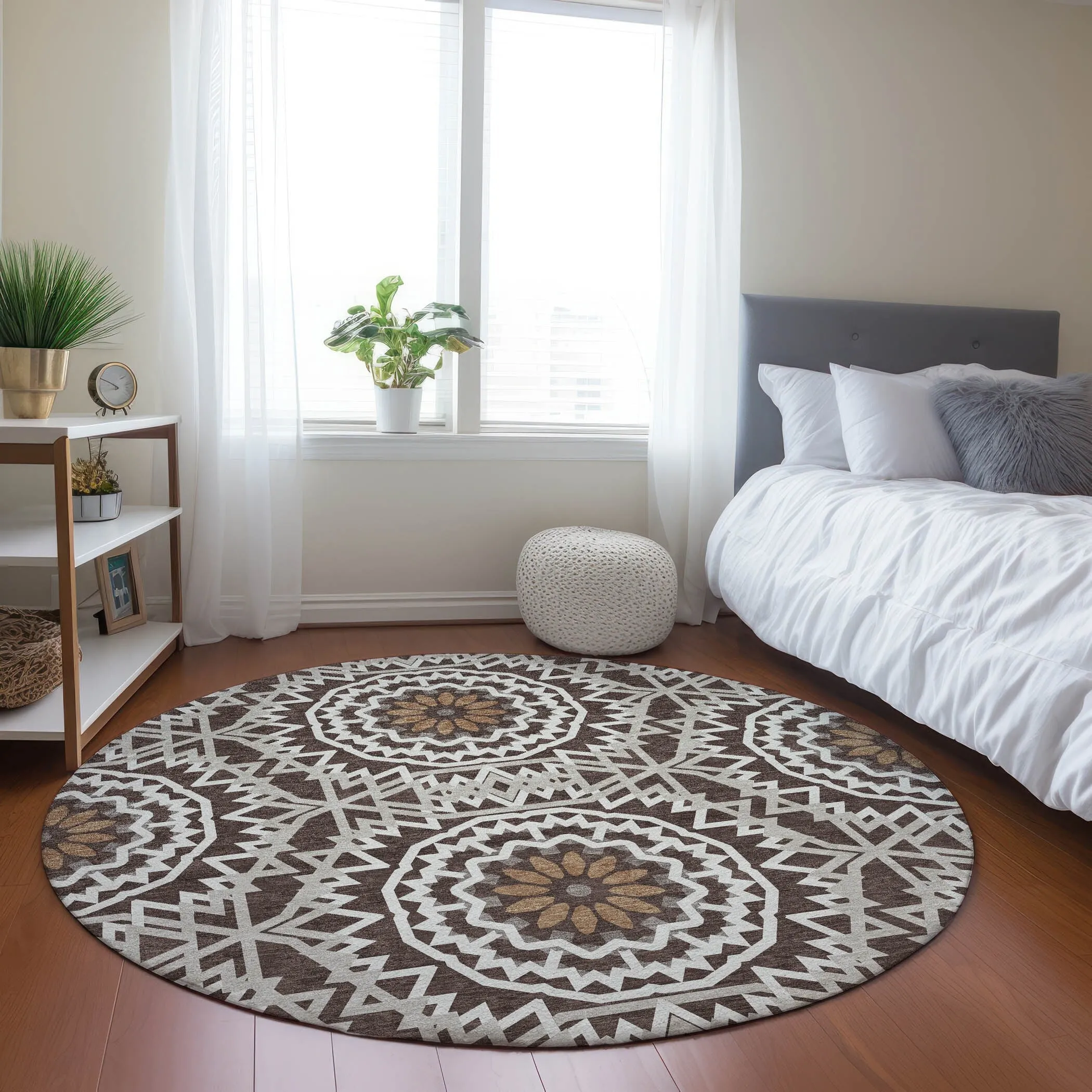 Machine Washable Indoor/ Outdoor Chantille Moroccan Boho Rug