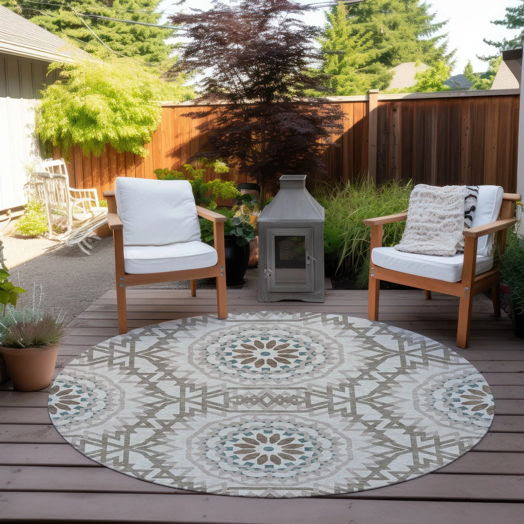 Machine Washable Indoor/ Outdoor Chantille Moroccan Boho Rug