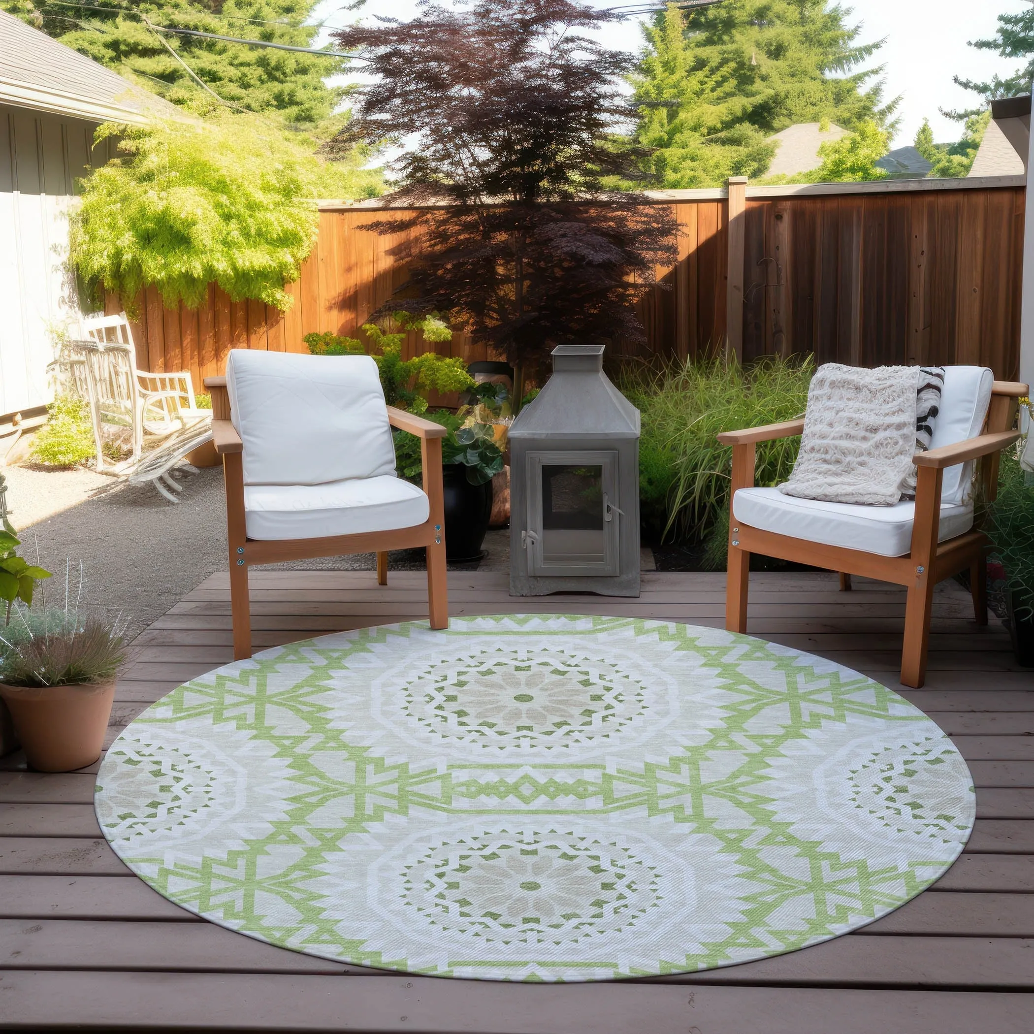 Machine Washable Indoor/ Outdoor Chantille Moroccan Boho Rug