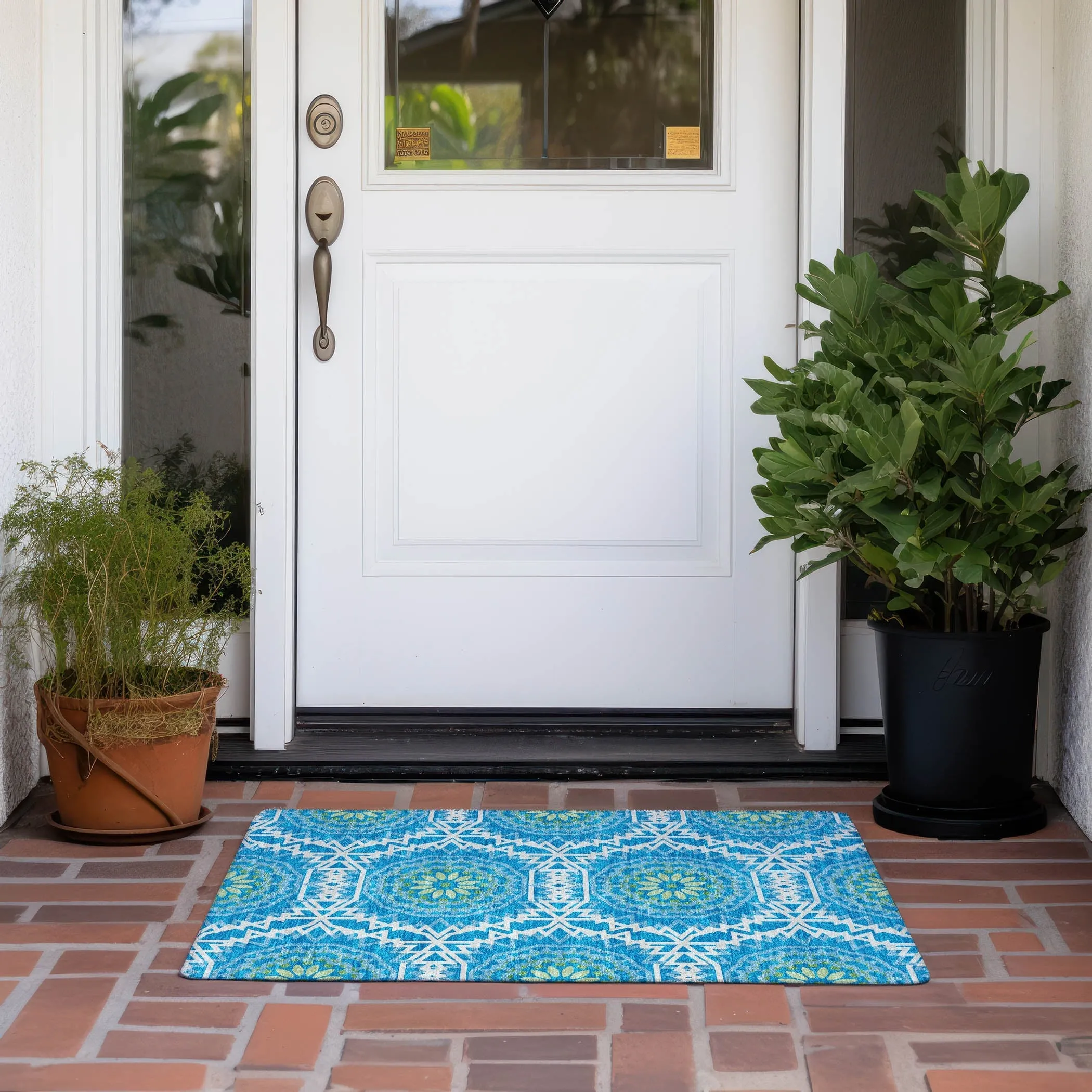 Machine Washable Indoor/ Outdoor Chantille Moroccan Boho Rug