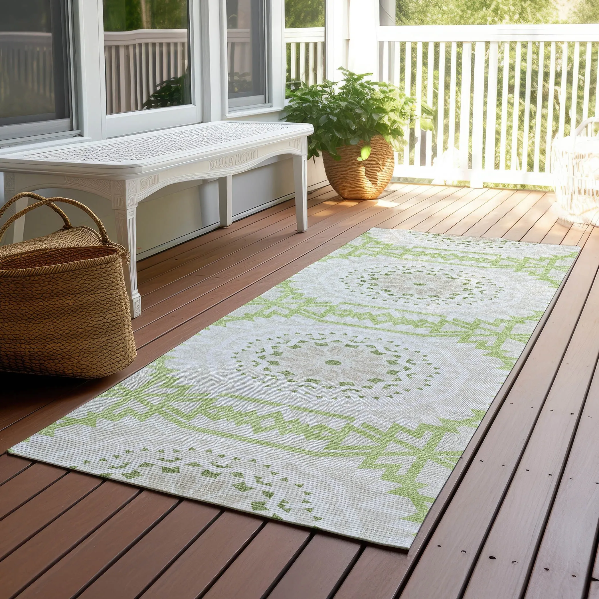 Machine Washable Indoor/ Outdoor Chantille Moroccan Boho Rug