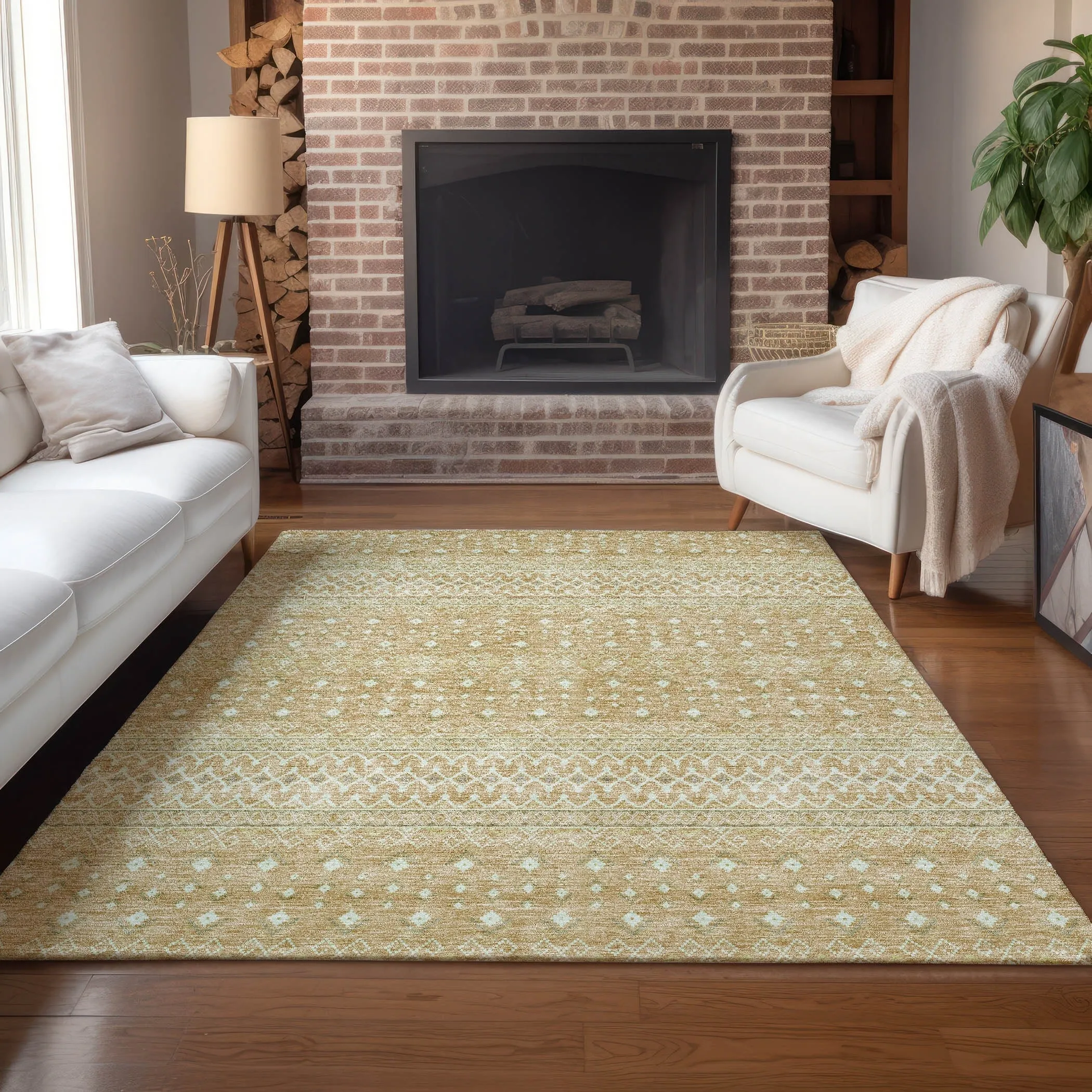 Machine Washable Indoor/ Outdoor Chantille Morrocan Boho Rug