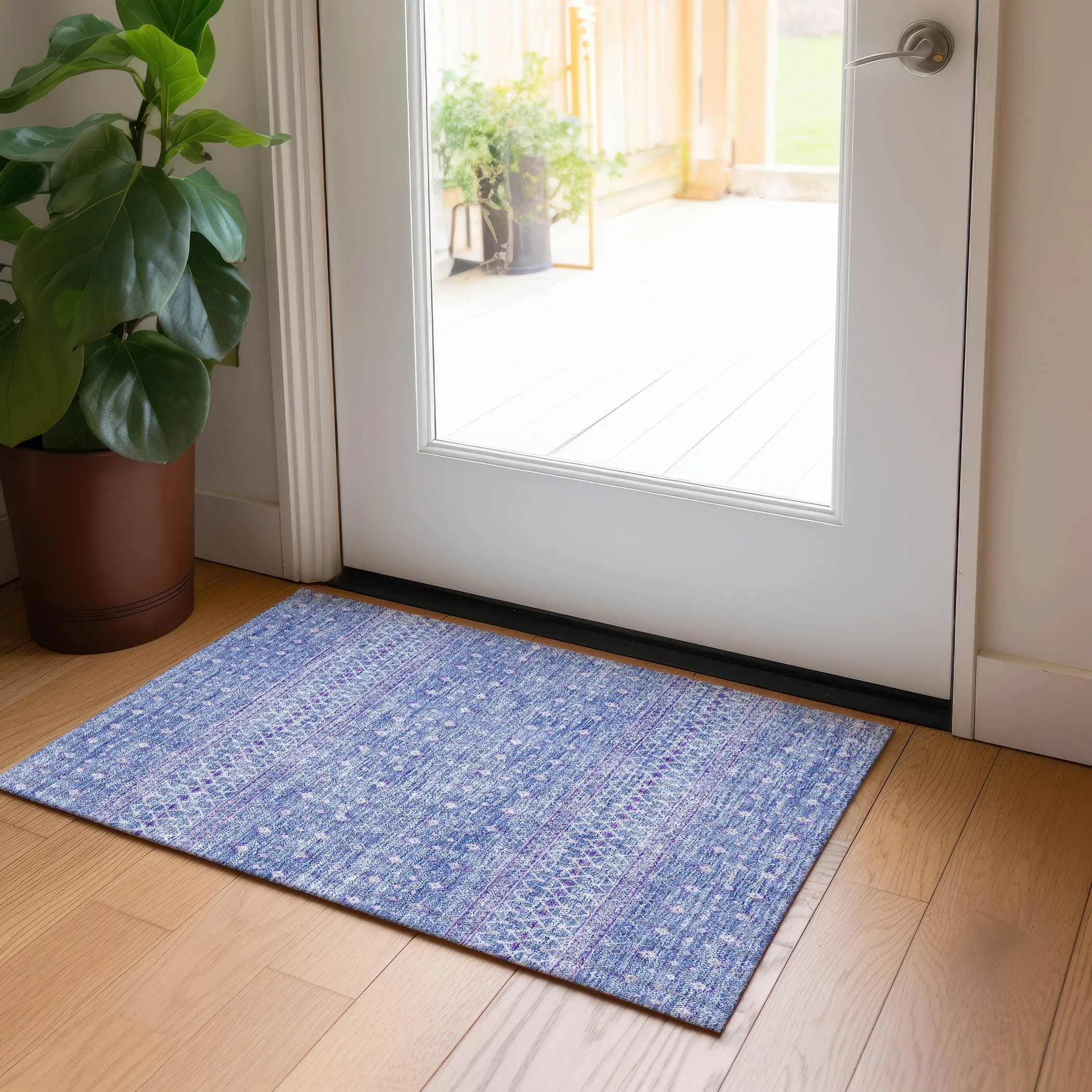 Machine Washable Indoor/ Outdoor Chantille Morrocan Boho Rug