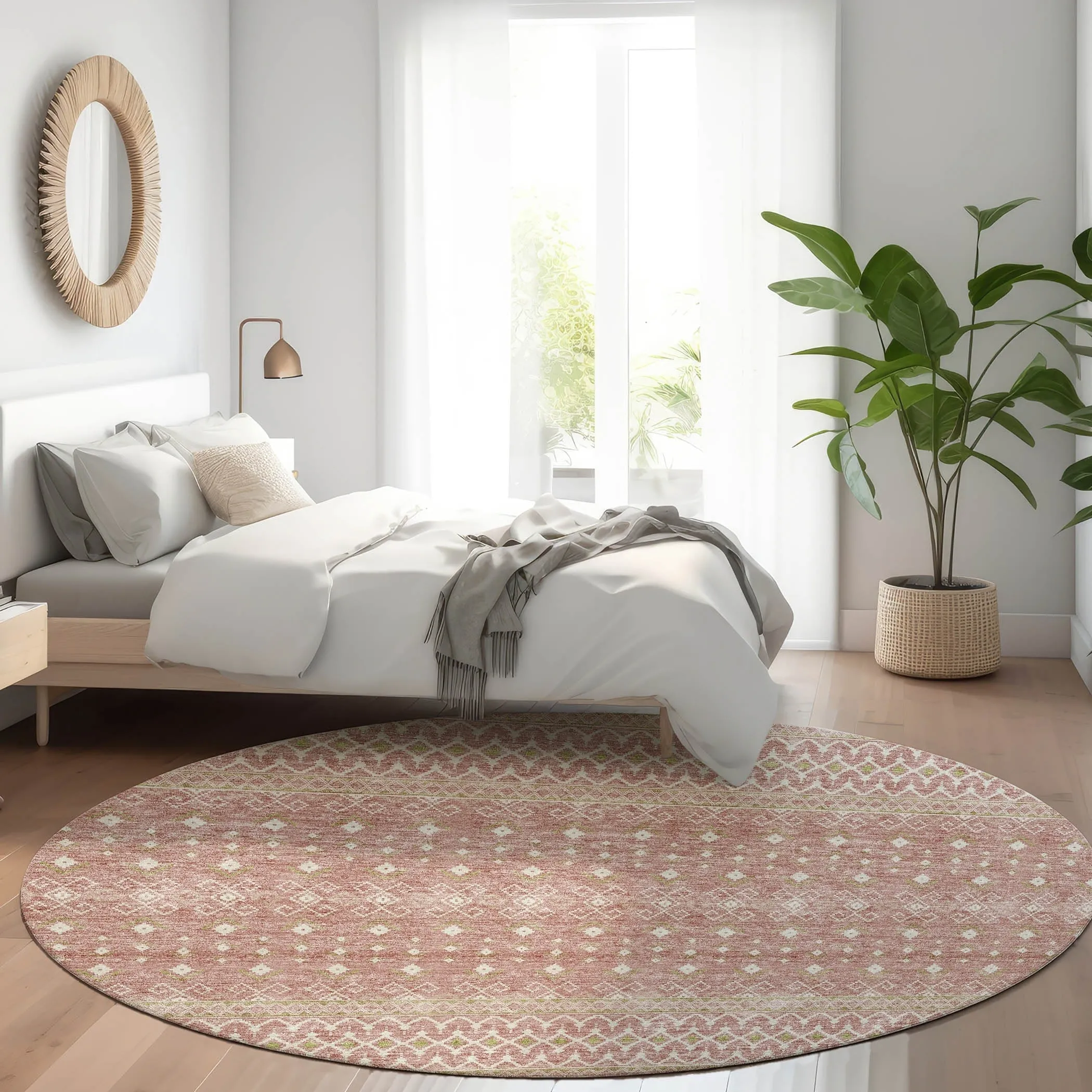 Machine Washable Indoor/ Outdoor Chantille Morrocan Boho Rug