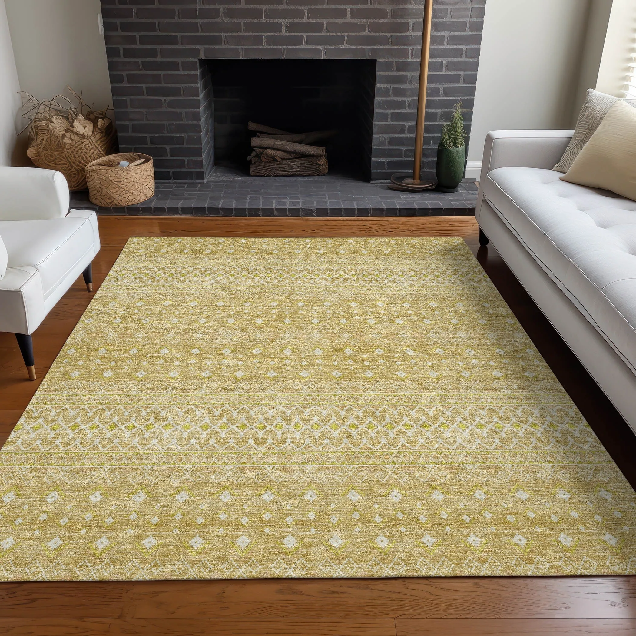 Machine Washable Indoor/ Outdoor Chantille Morrocan Boho Rug