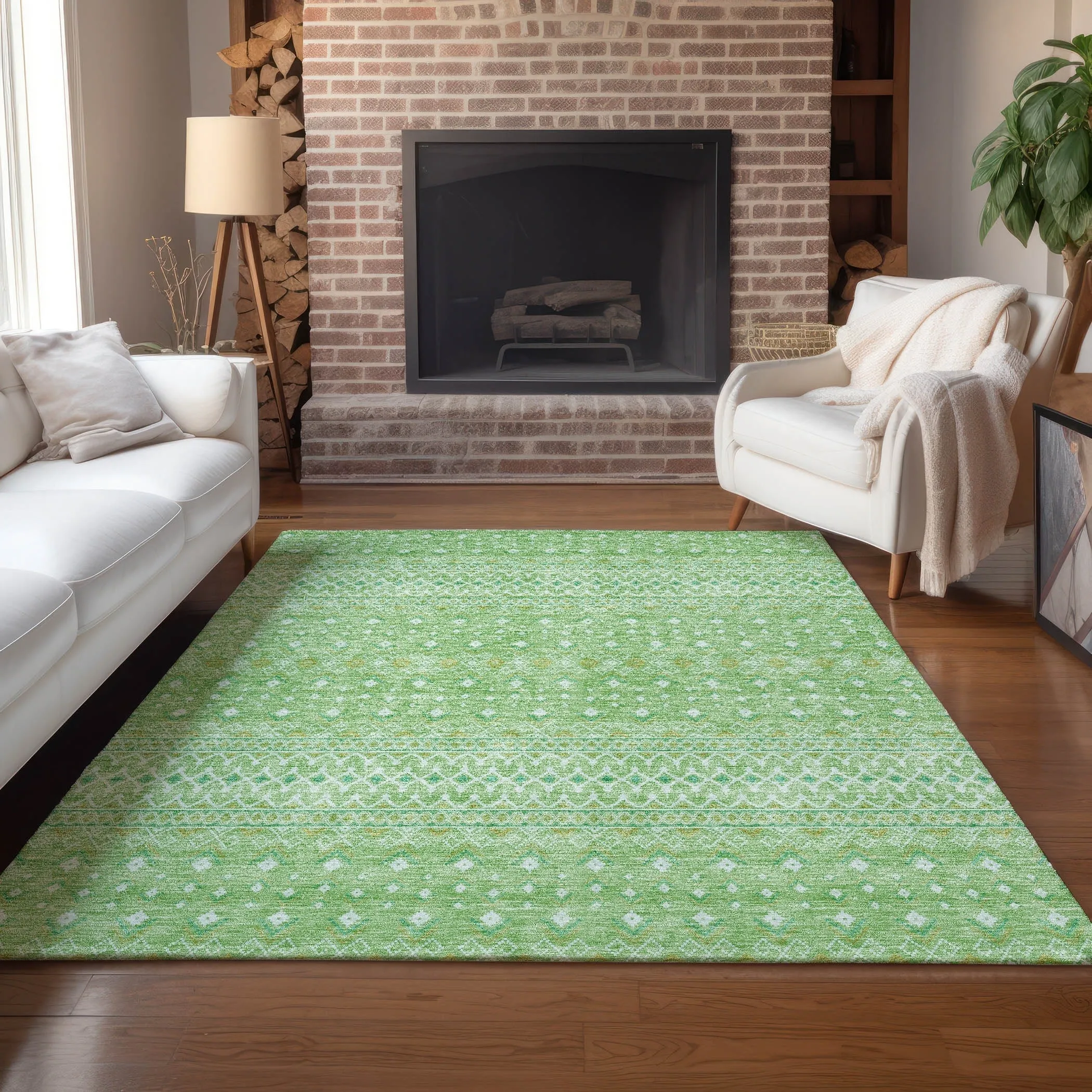 Machine Washable Indoor/ Outdoor Chantille Morrocan Boho Rug