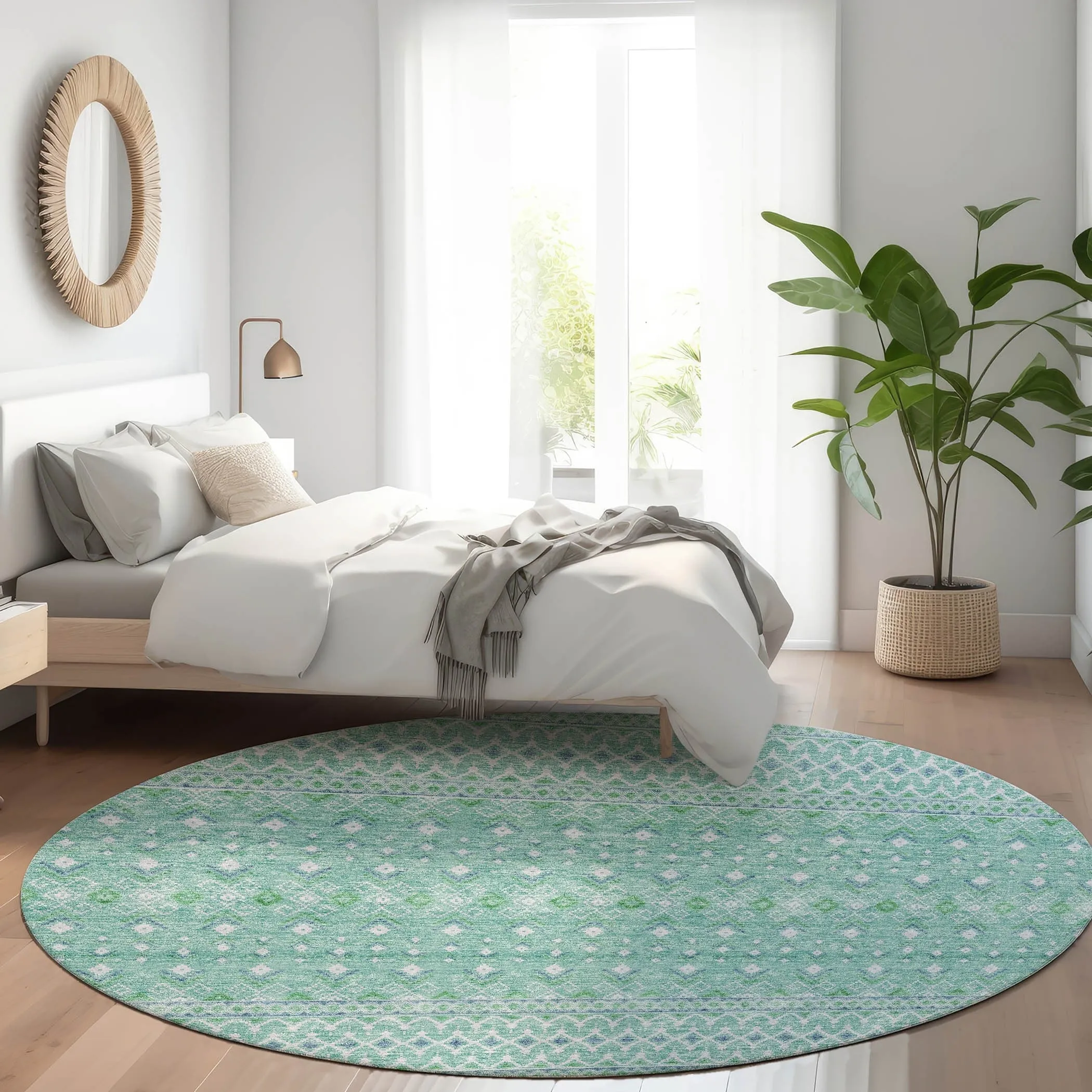 Machine Washable Indoor/ Outdoor Chantille Morrocan Boho Rug