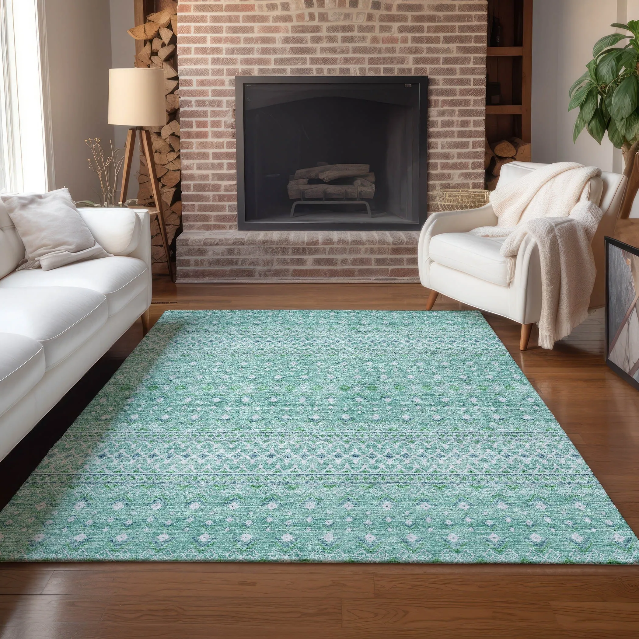 Machine Washable Indoor/ Outdoor Chantille Morrocan Boho Rug