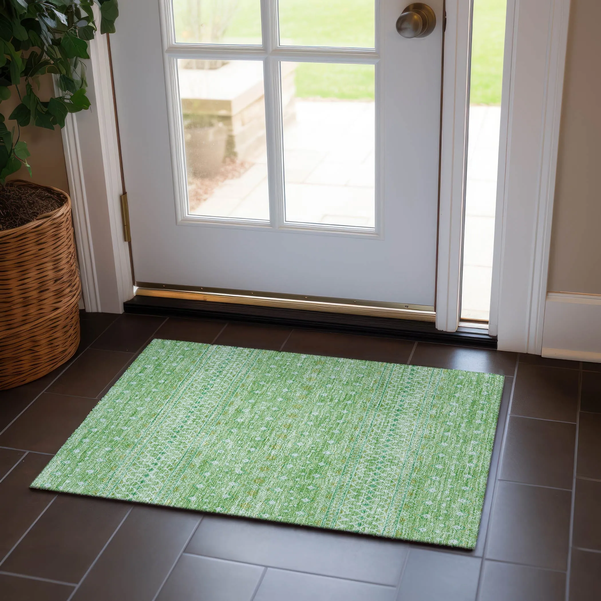 Machine Washable Indoor/ Outdoor Chantille Morrocan Boho Rug