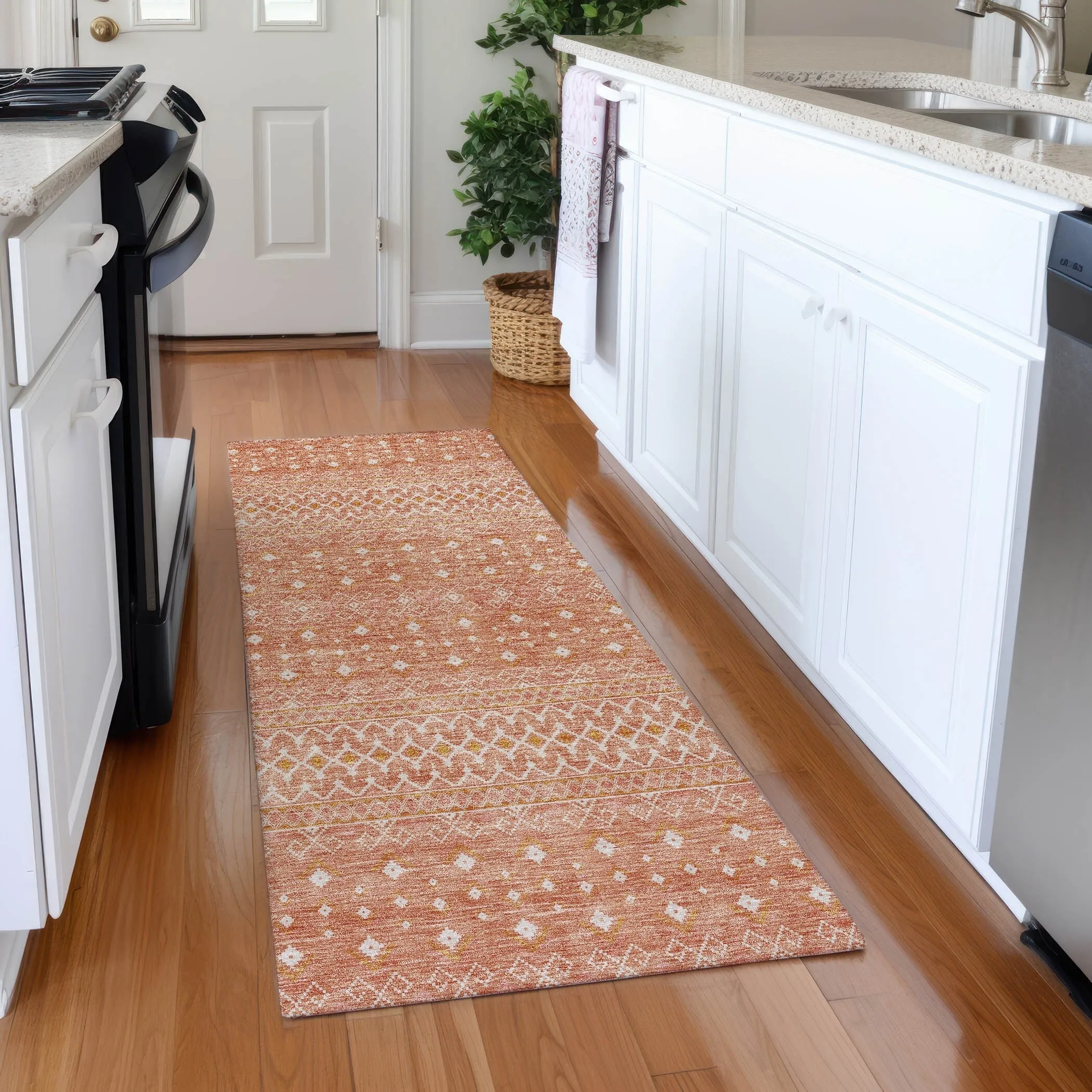 Machine Washable Indoor/ Outdoor Chantille Morrocan Boho Rug