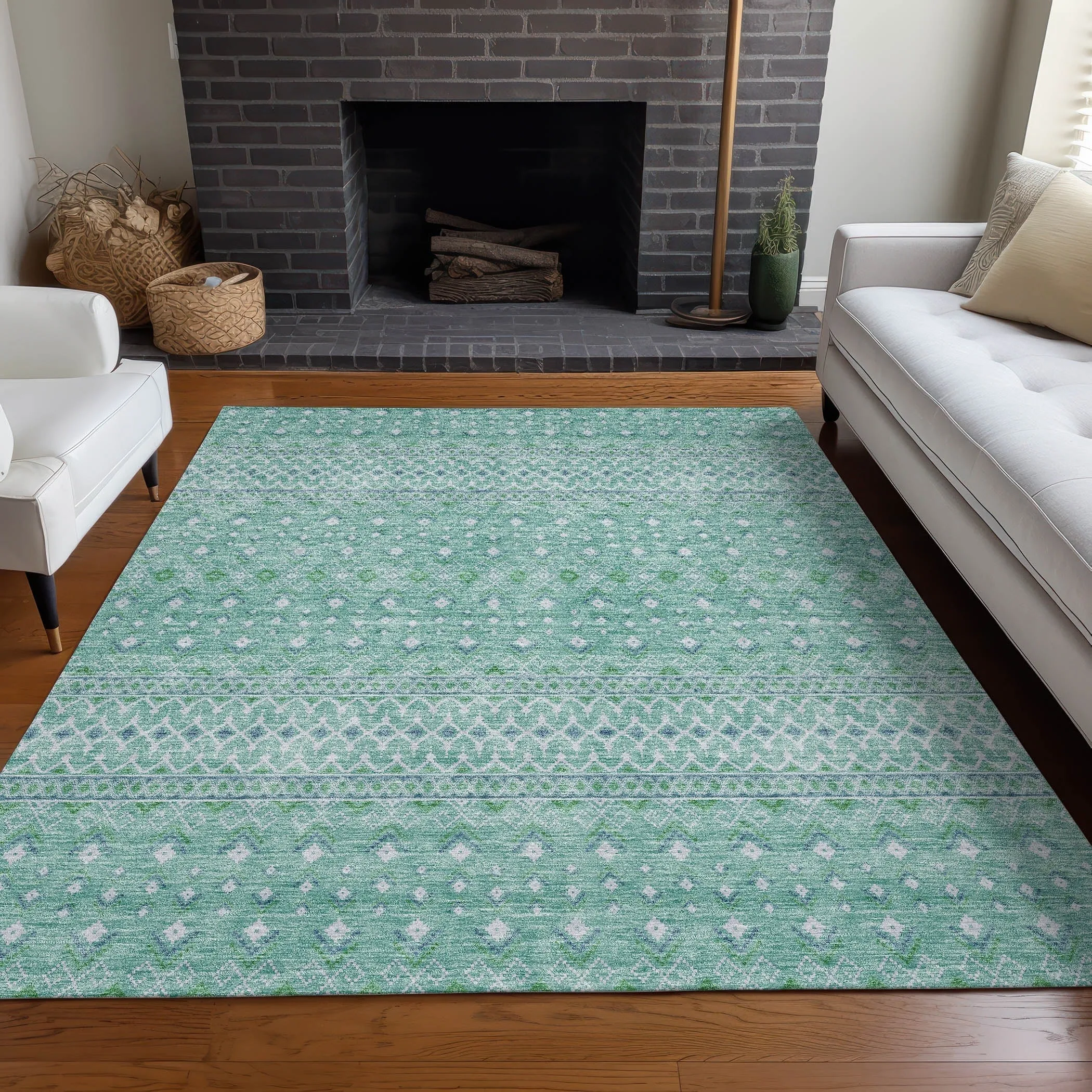 Machine Washable Indoor/ Outdoor Chantille Morrocan Boho Rug