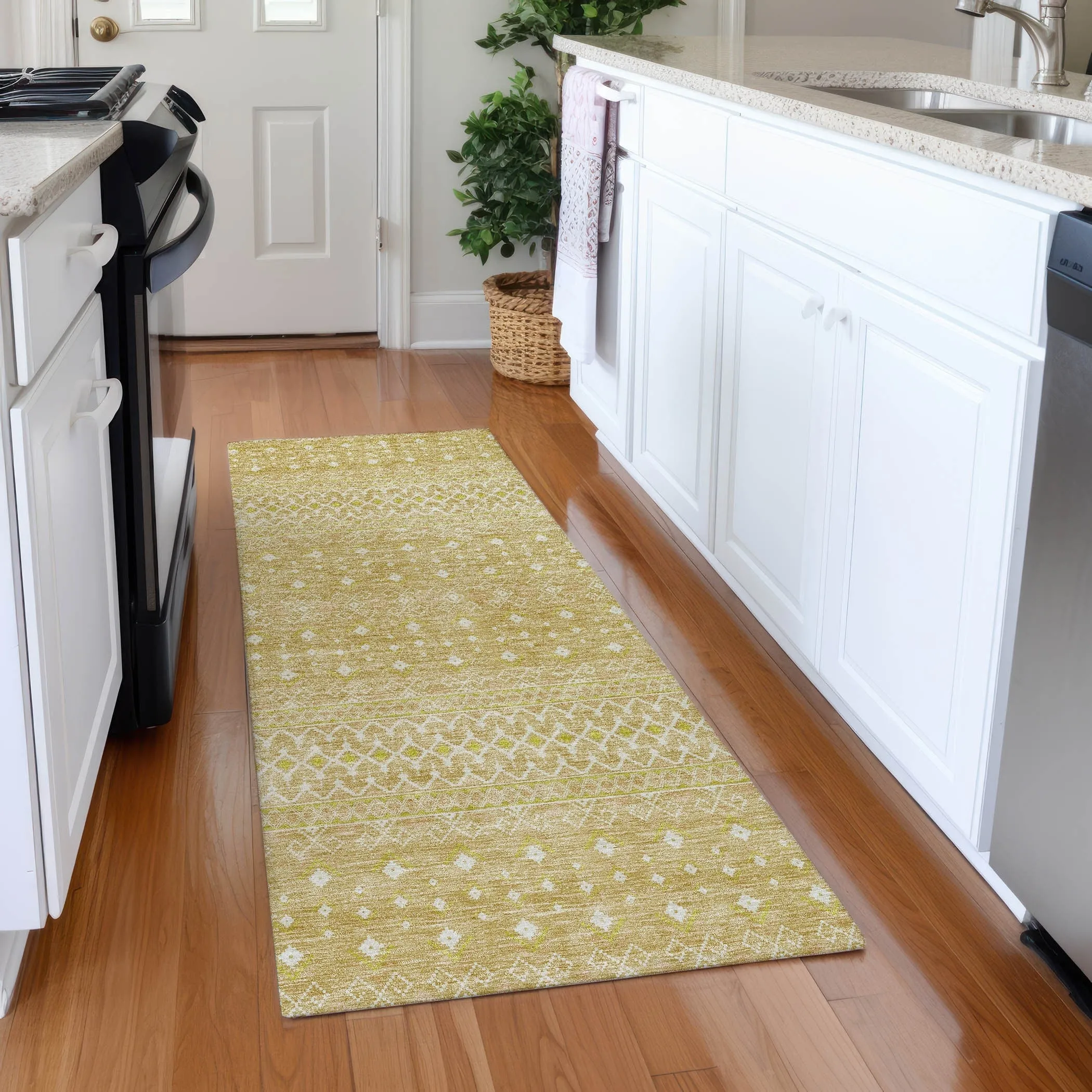 Machine Washable Indoor/ Outdoor Chantille Morrocan Boho Rug