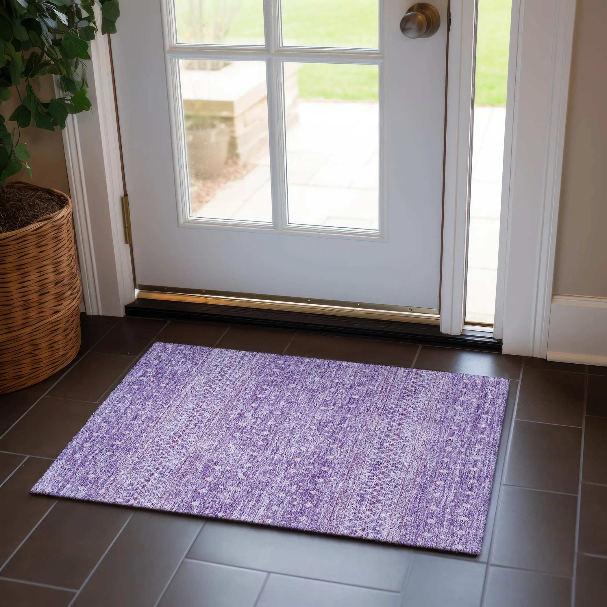 Machine Washable Indoor/ Outdoor Chantille Morrocan Boho Rug