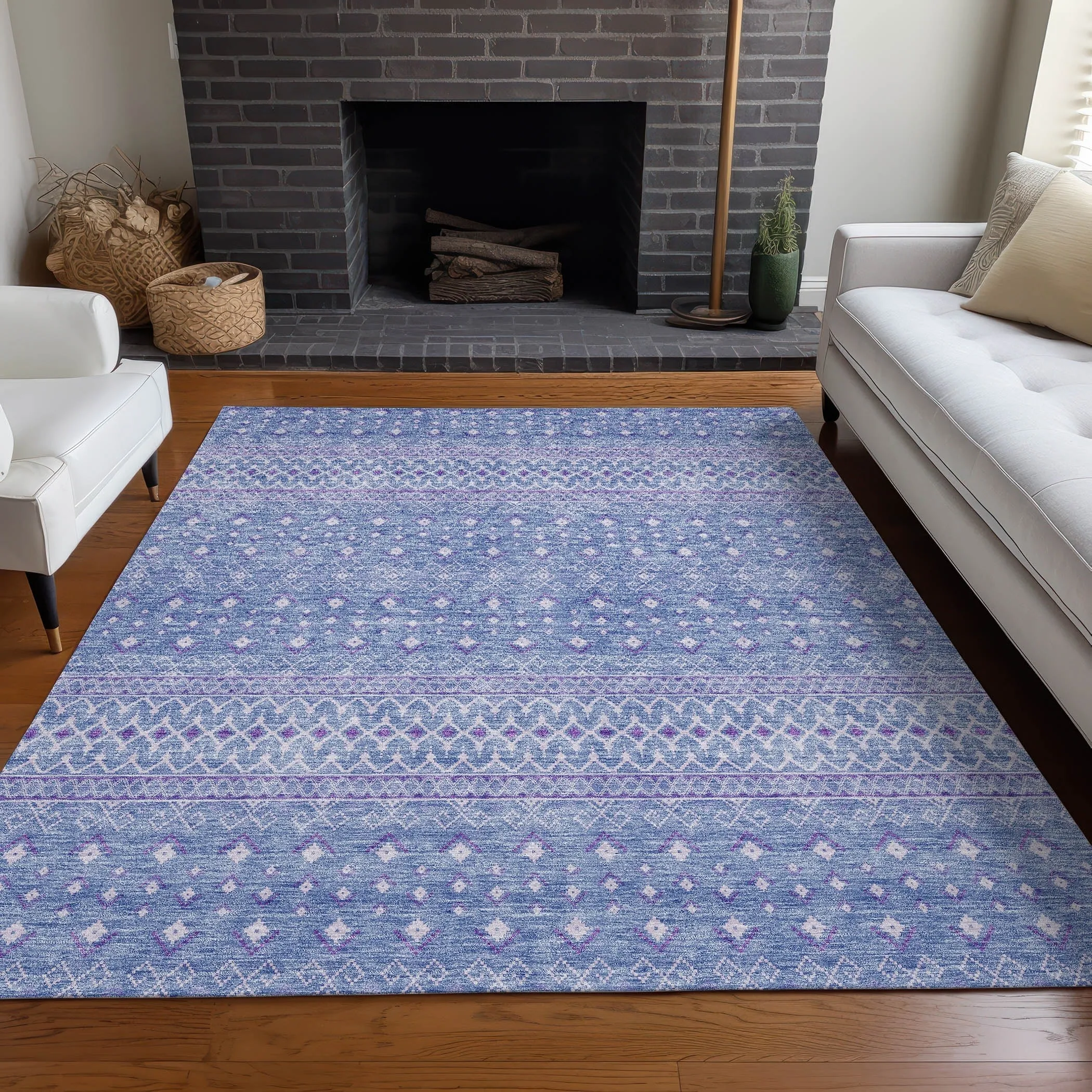 Machine Washable Indoor/ Outdoor Chantille Morrocan Boho Rug