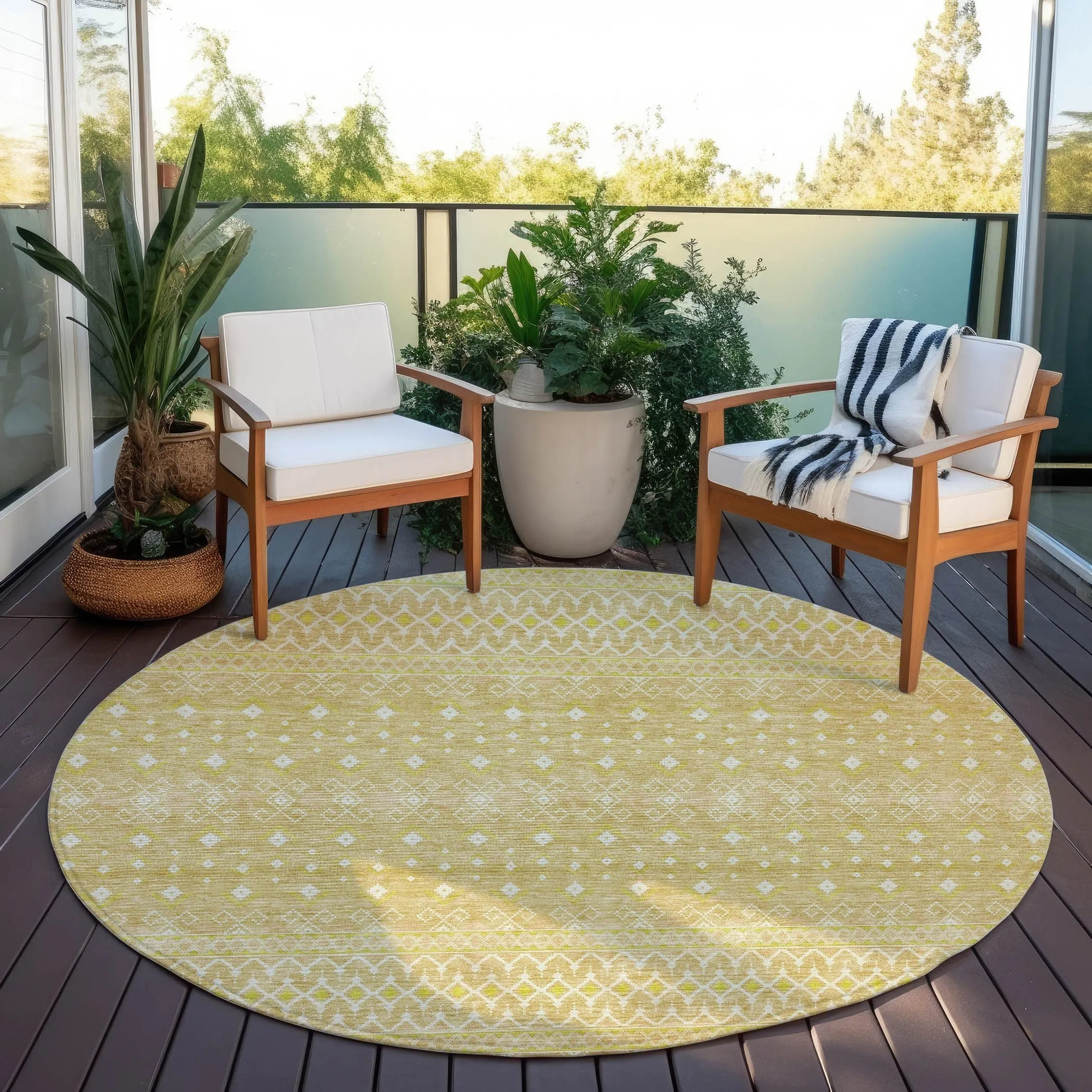 Machine Washable Indoor/ Outdoor Chantille Morrocan Boho Rug