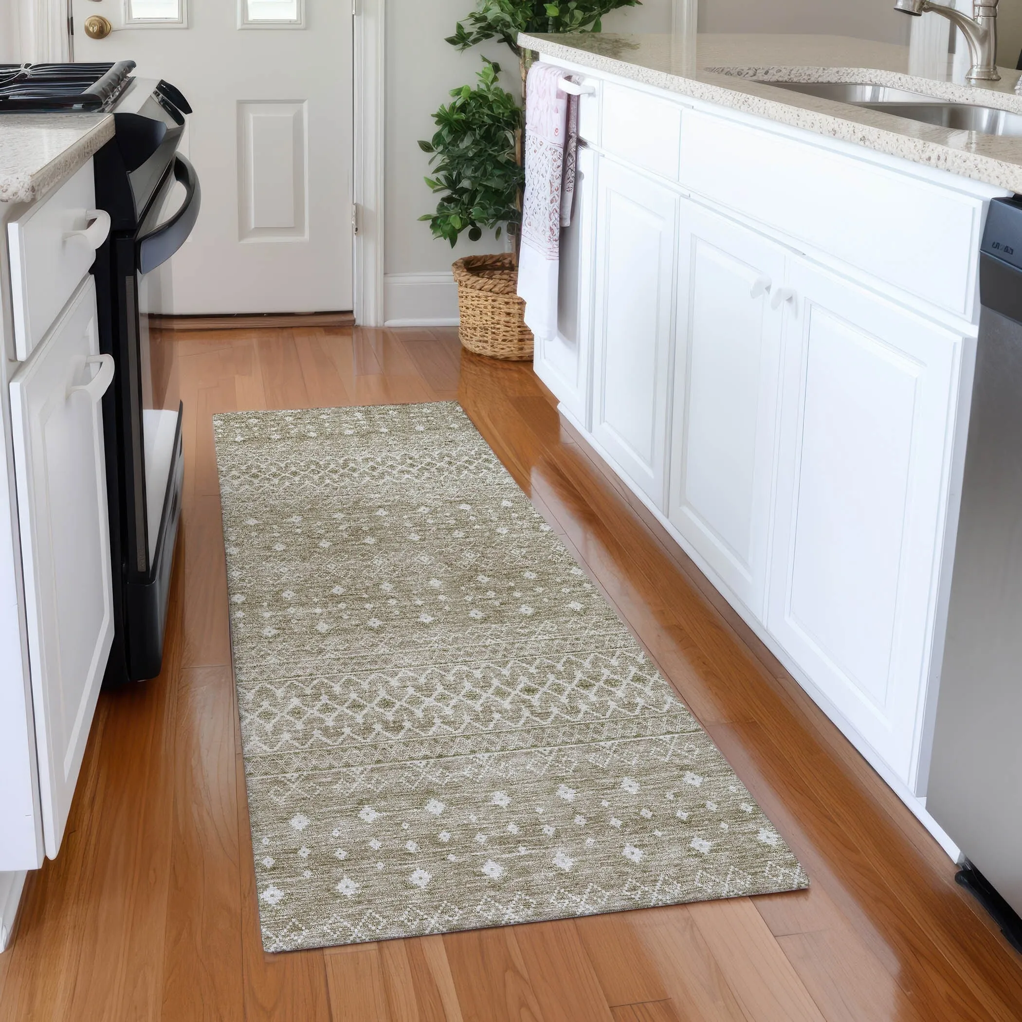 Machine Washable Indoor/ Outdoor Chantille Morrocan Boho Rug