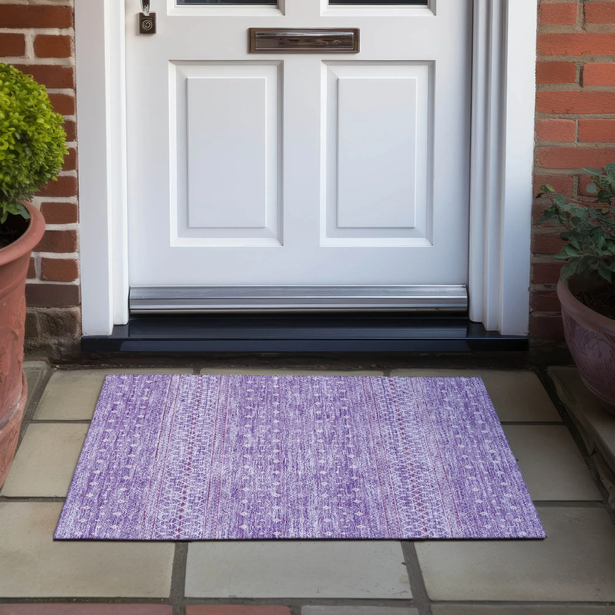 Machine Washable Indoor/ Outdoor Chantille Morrocan Boho Rug