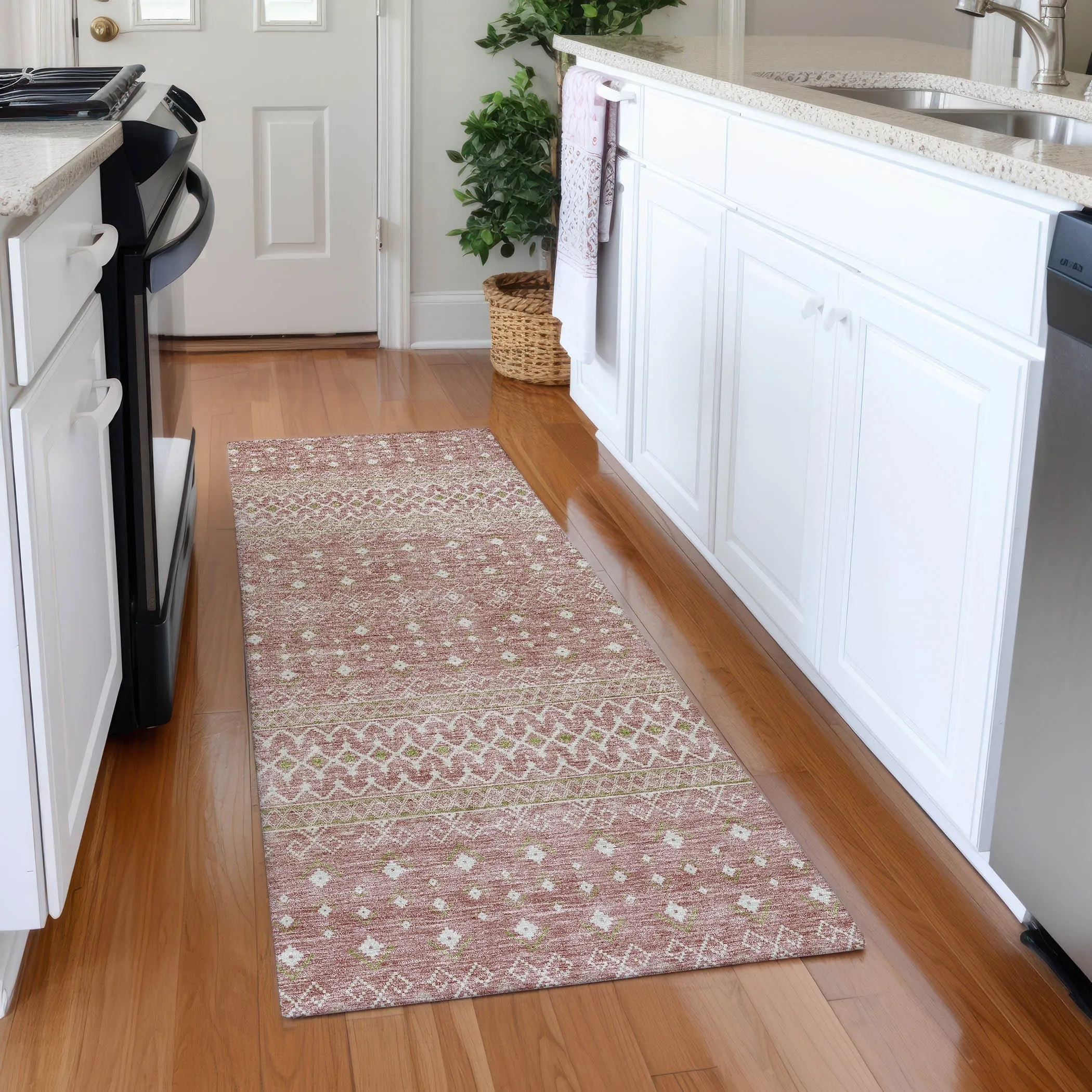 Machine Washable Indoor/ Outdoor Chantille Morrocan Boho Rug
