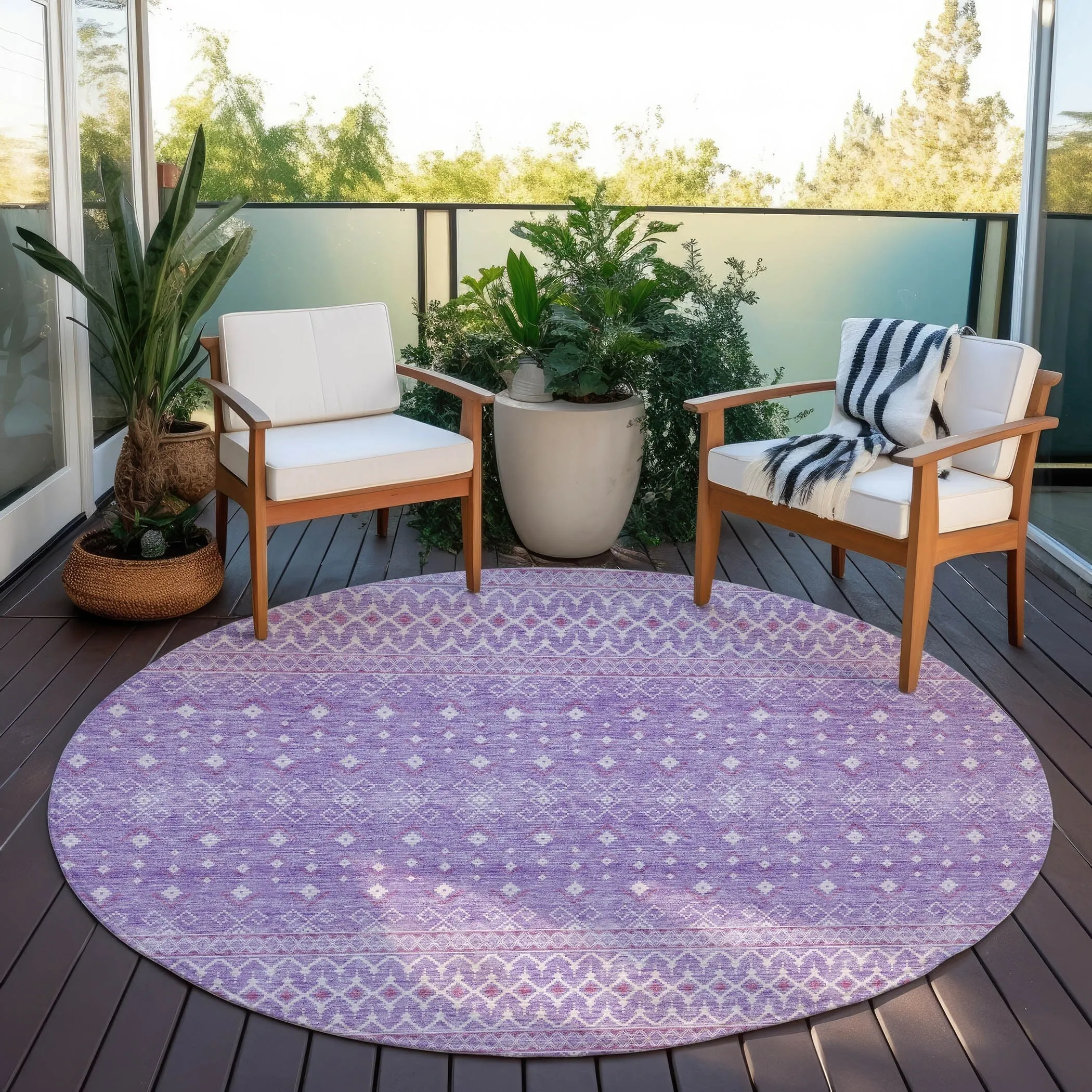 Machine Washable Indoor/ Outdoor Chantille Morrocan Boho Rug
