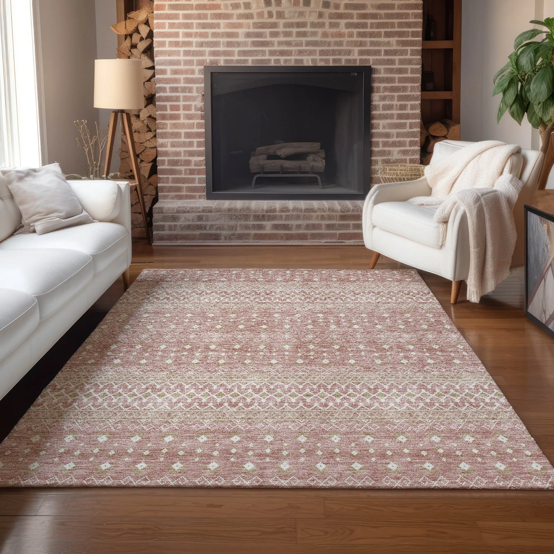 Machine Washable Indoor/ Outdoor Chantille Morrocan Boho Rug