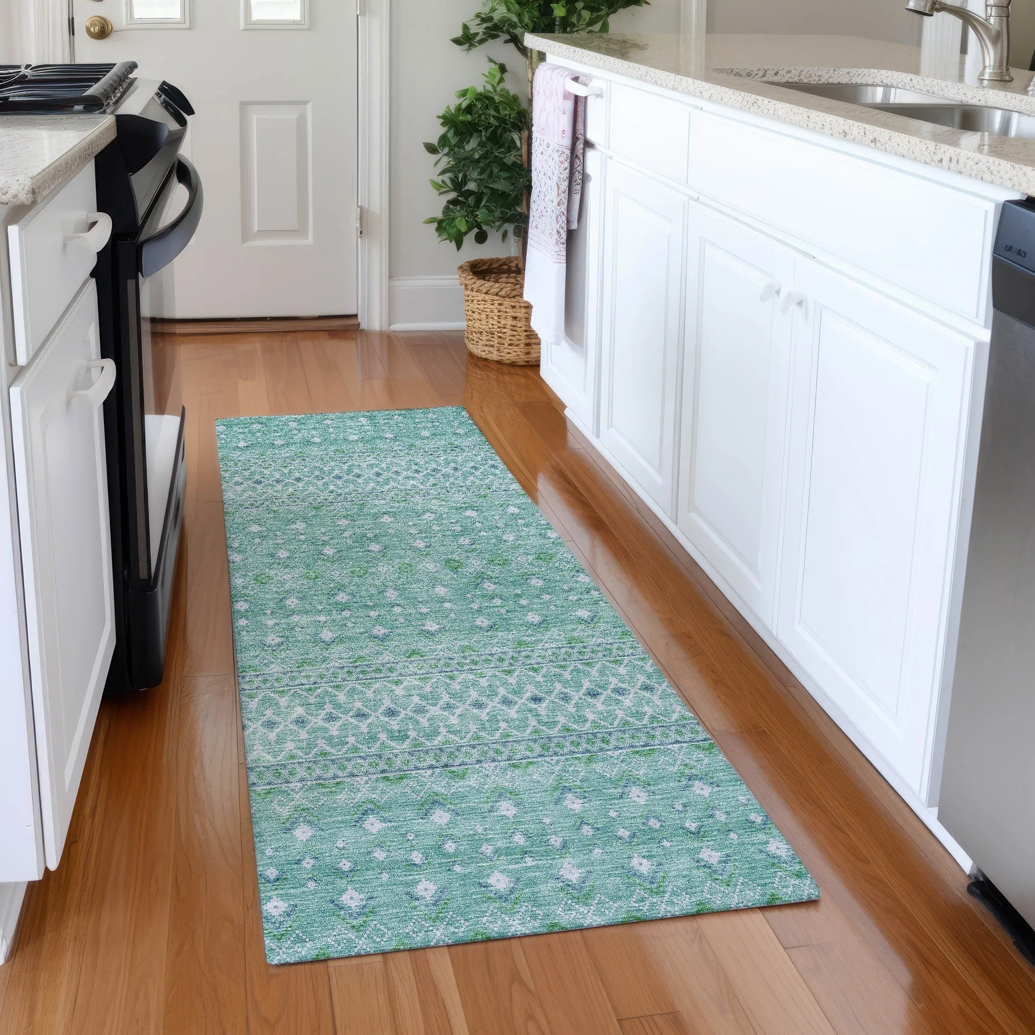 Machine Washable Indoor/ Outdoor Chantille Morrocan Boho Rug