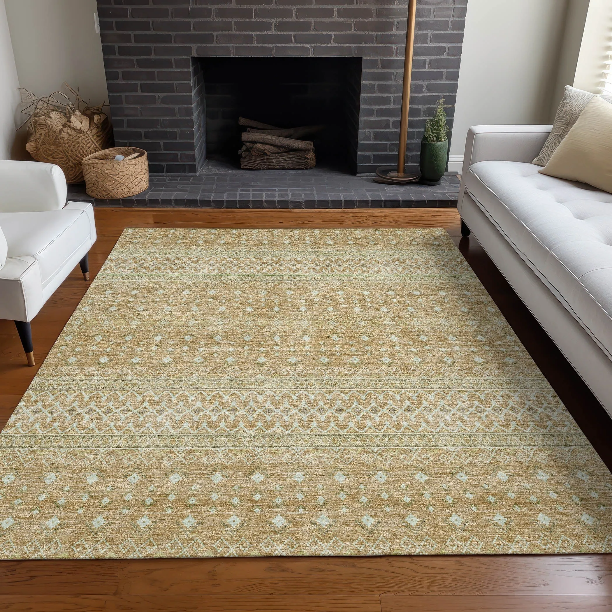 Machine Washable Indoor/ Outdoor Chantille Morrocan Boho Rug