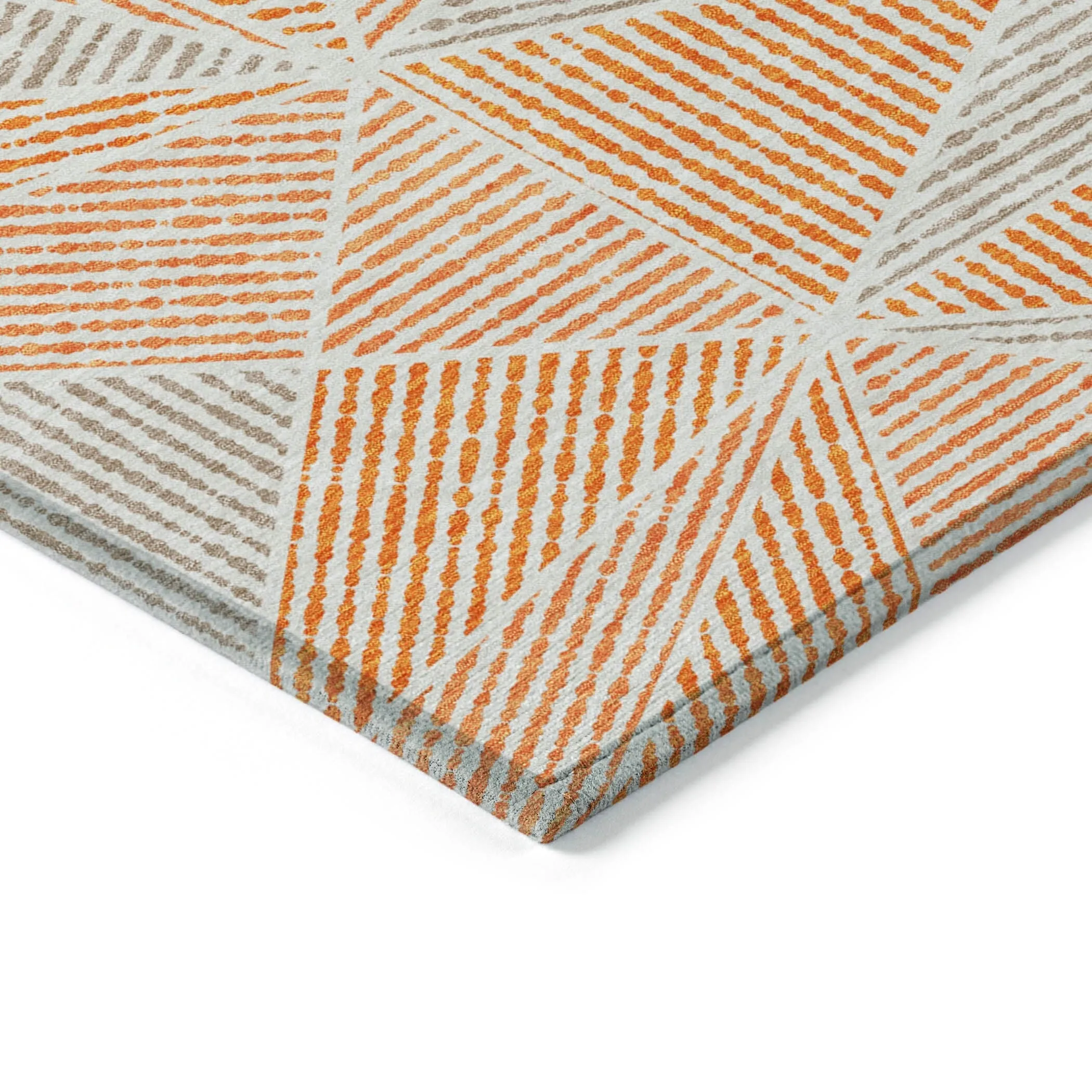 Machine Washable Indoor/ Outdoor Chantille Mosaic Geometric Rug