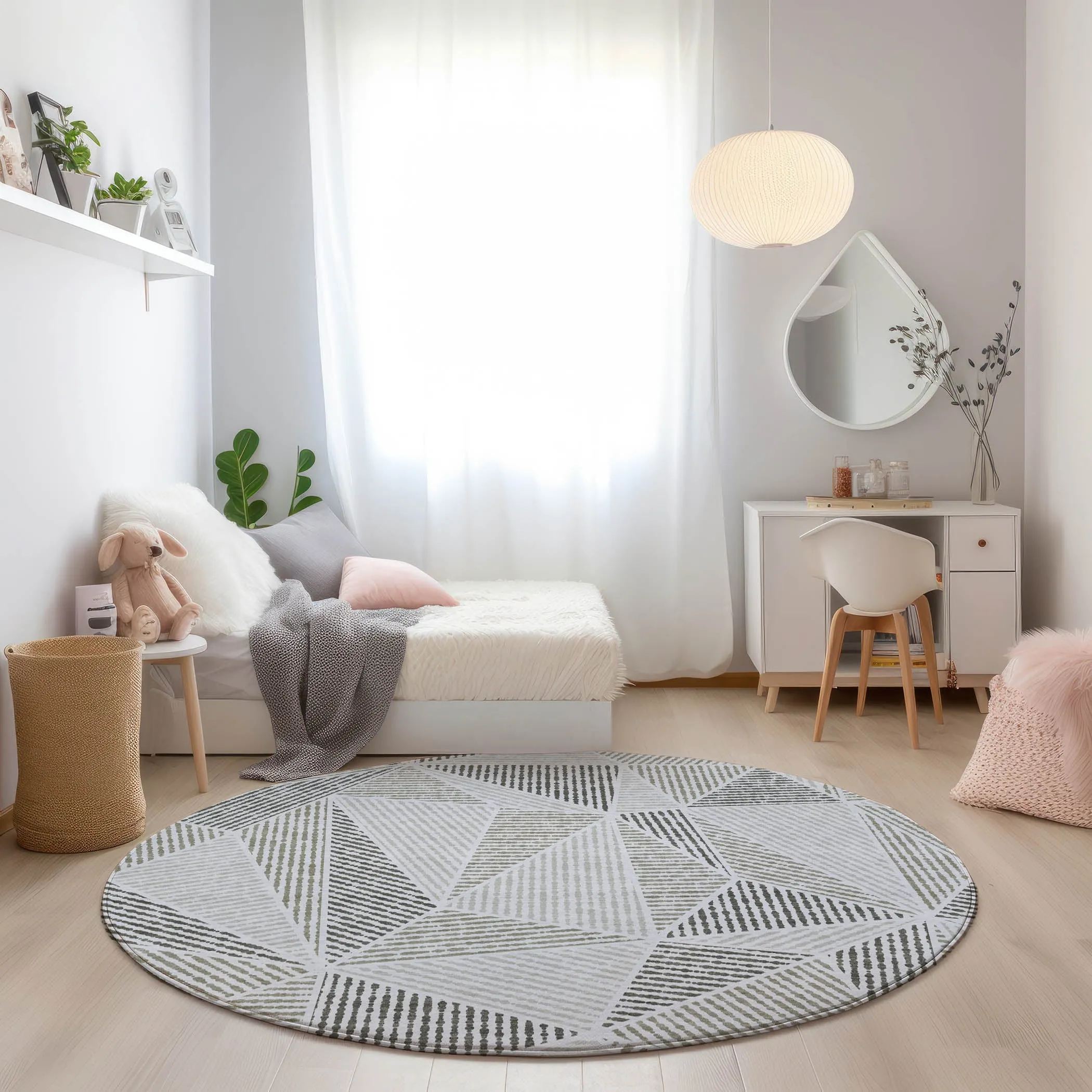 Machine Washable Indoor/ Outdoor Chantille Mosaic Geometric Rug
